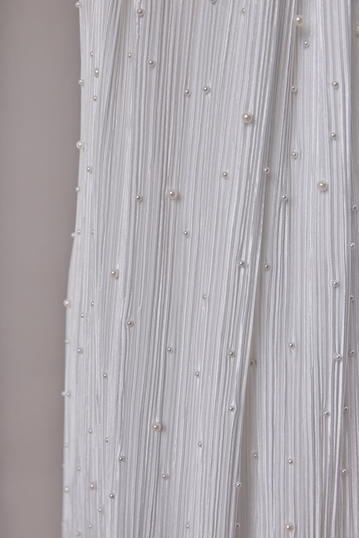 S0670 - Embroidered Pleated Chiffon with Pearls