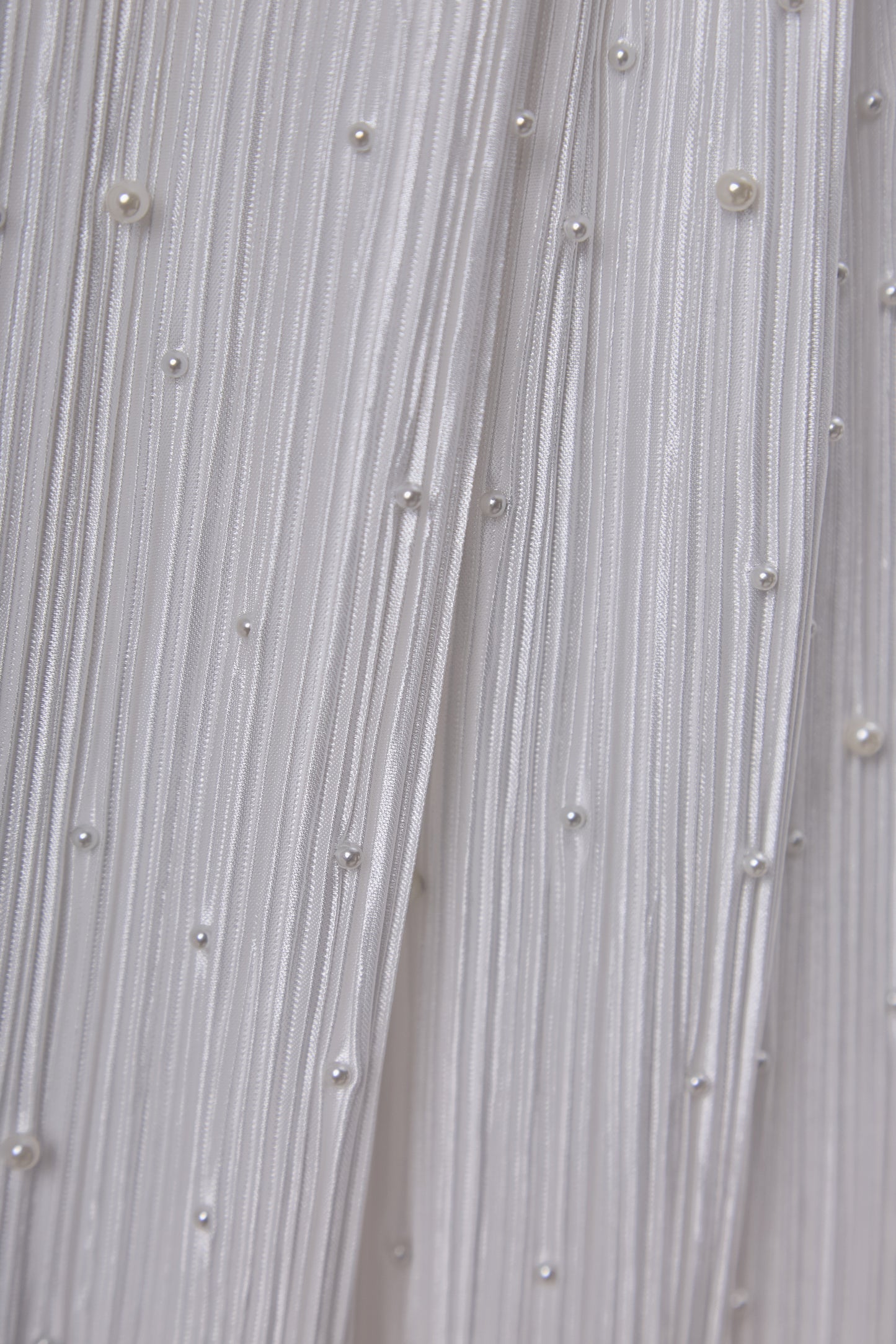 S0670 - Embroidered Pleated Chiffon with Pearls