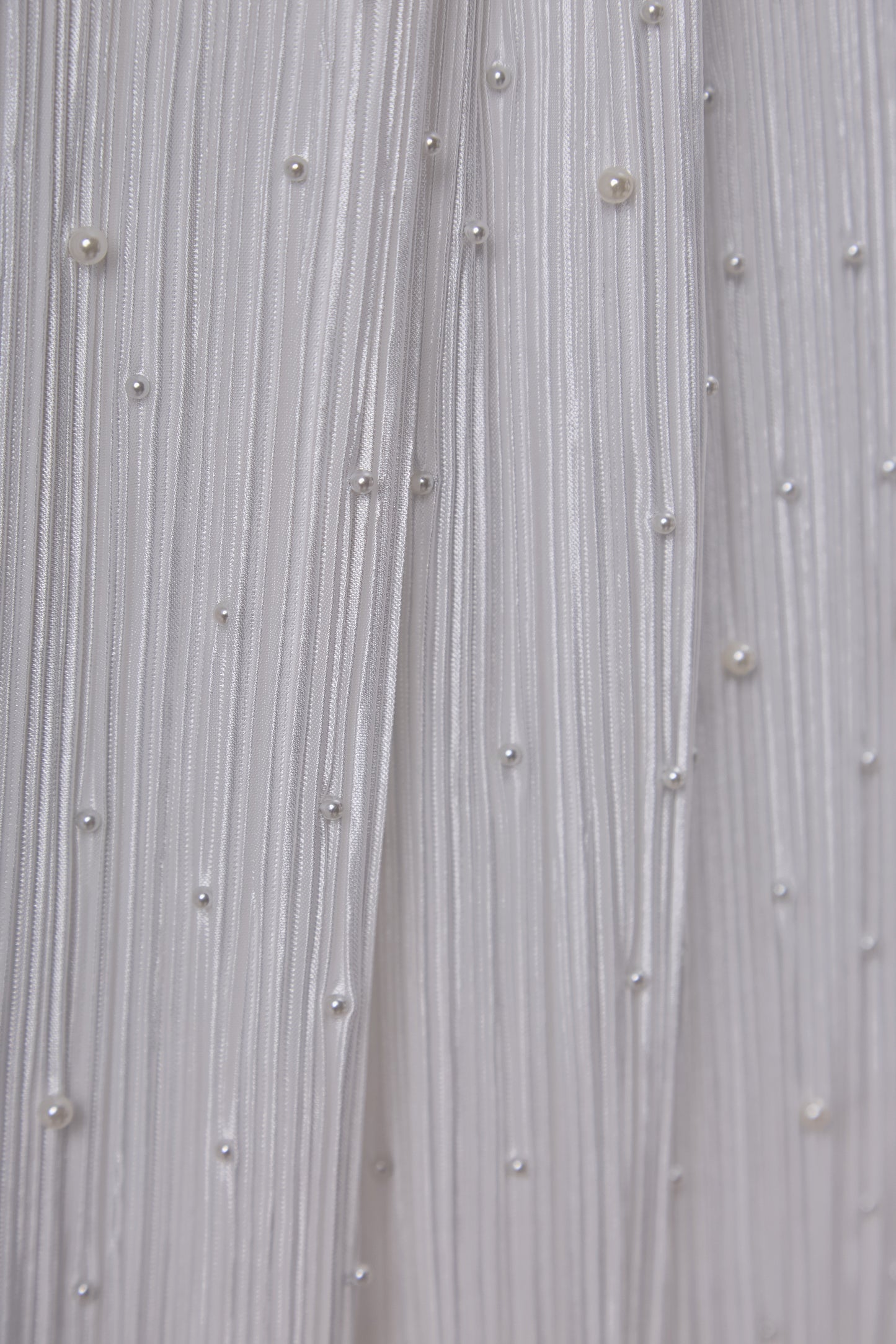 S0670 - Embroidered Pleated Chiffon with Pearls