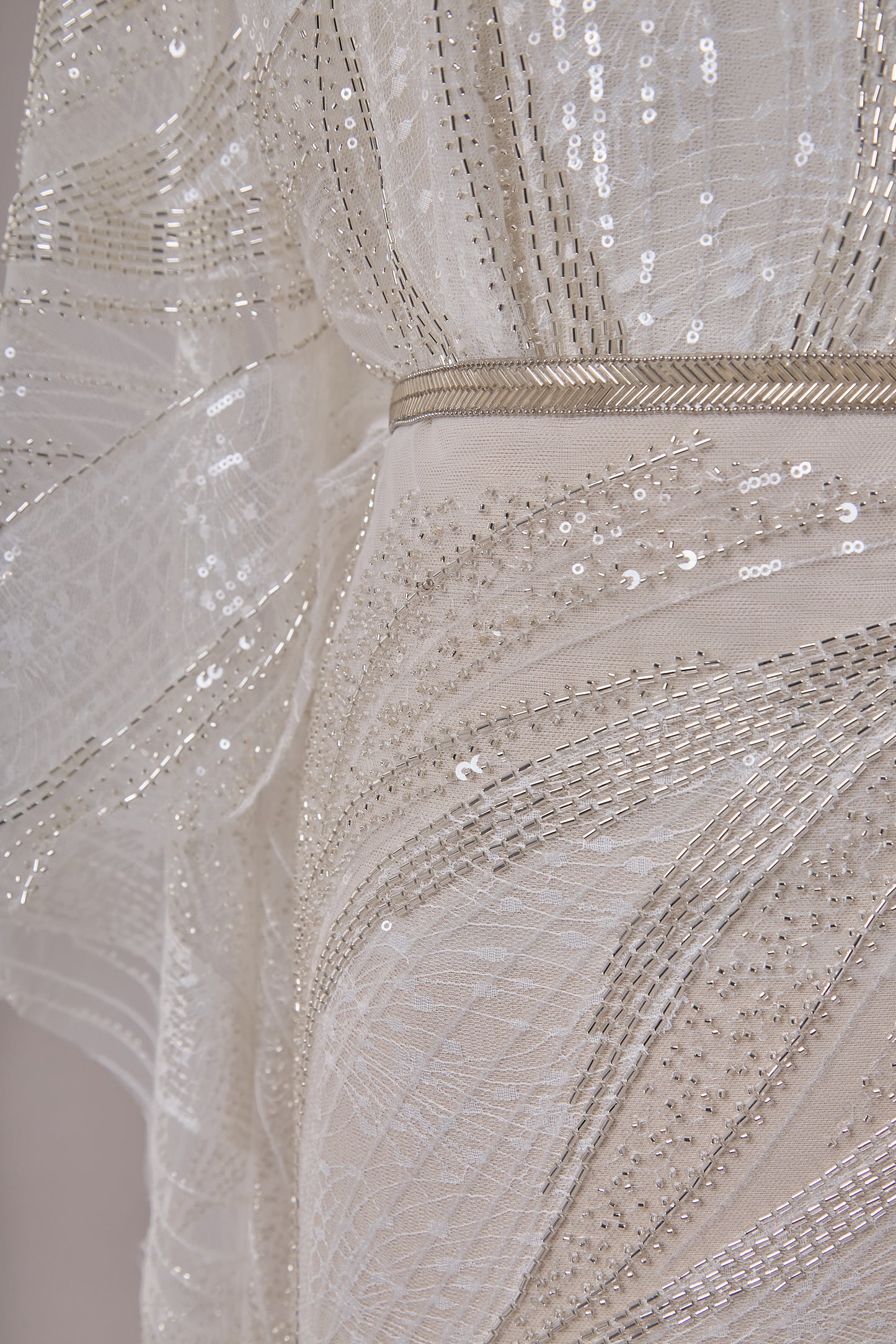 S0673 - Embroidered Tulle with Sequins and Beads