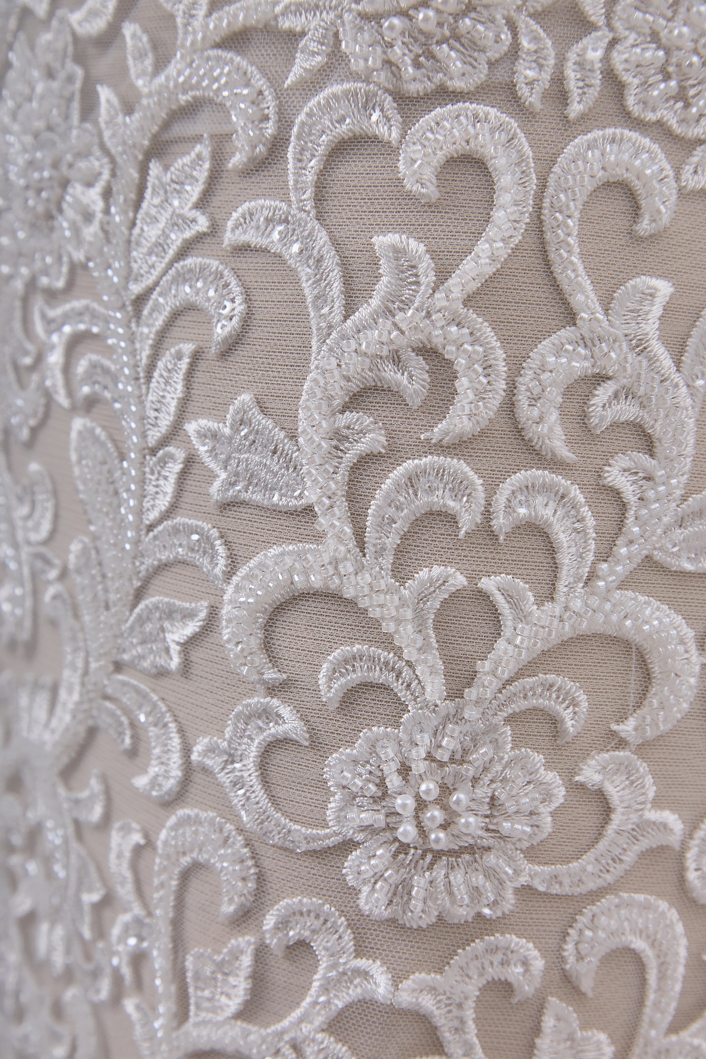 S0660 - Embroidered Tulle with Sequins, Beads and Pearls