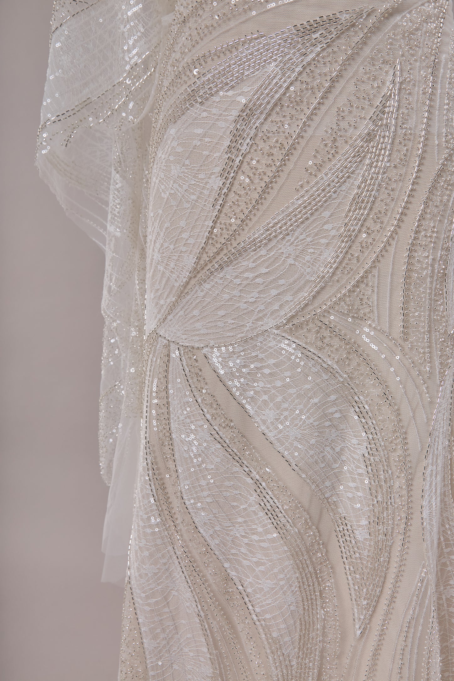 S0673 - Embroidered Tulle with Sequins and Beads