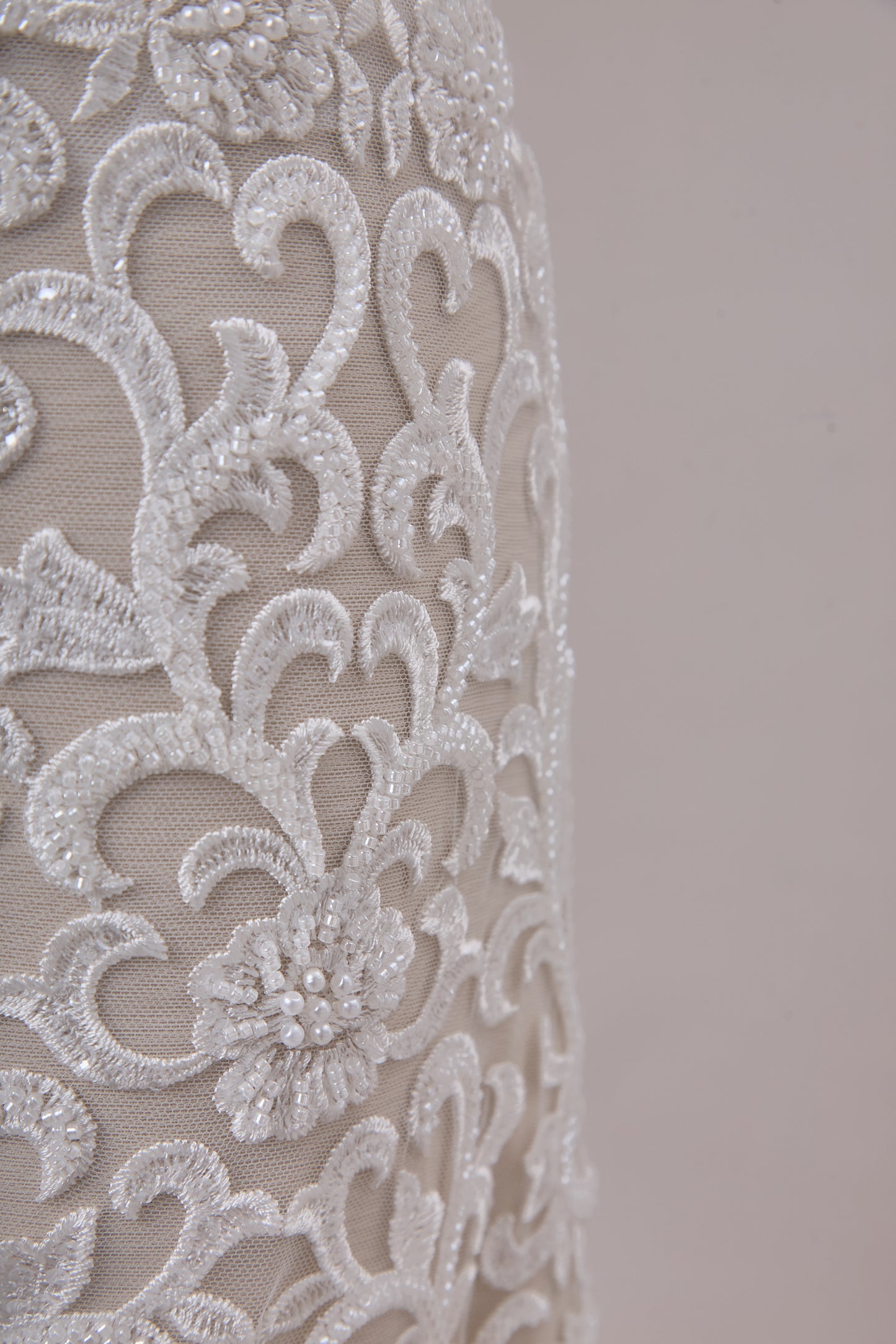 S0660 - Embroidered Tulle with Sequins, Beads and Pearls