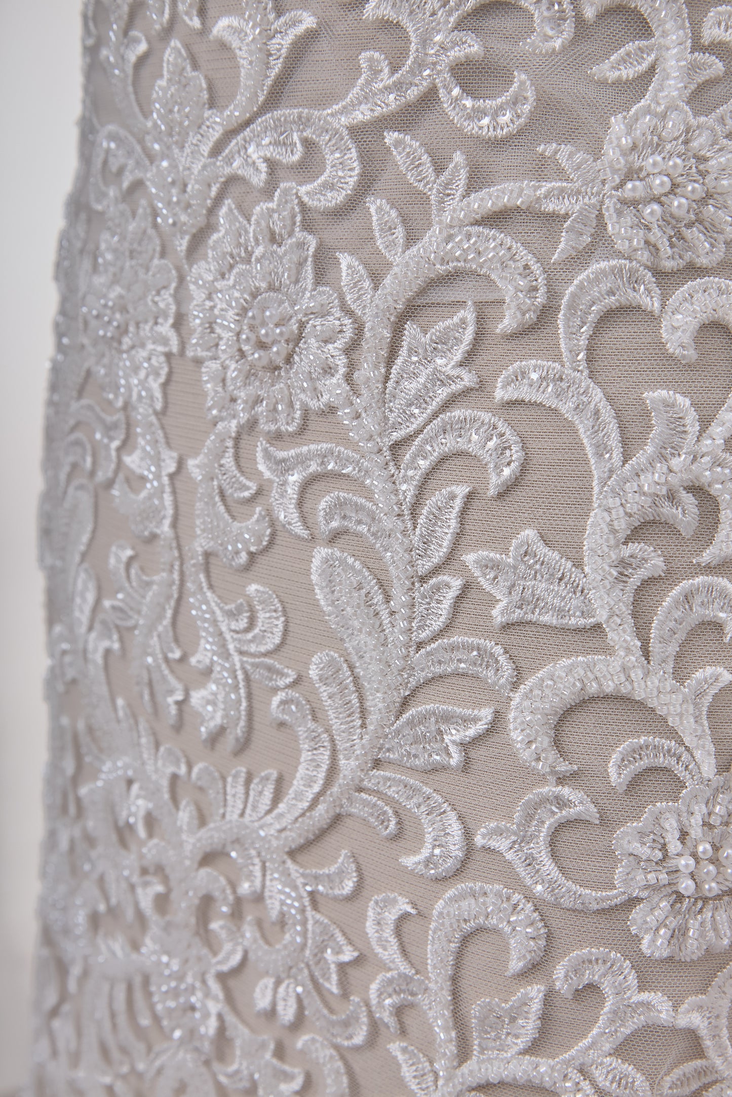 S0660 - Embroidered Tulle with Sequins, Beads and Pearls