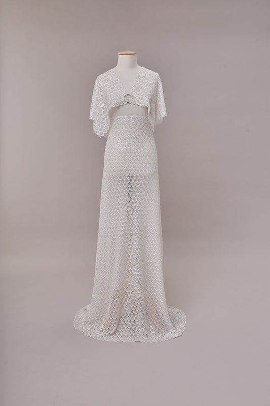 S0661 - Embroidered Tulle with Sequins and Beads