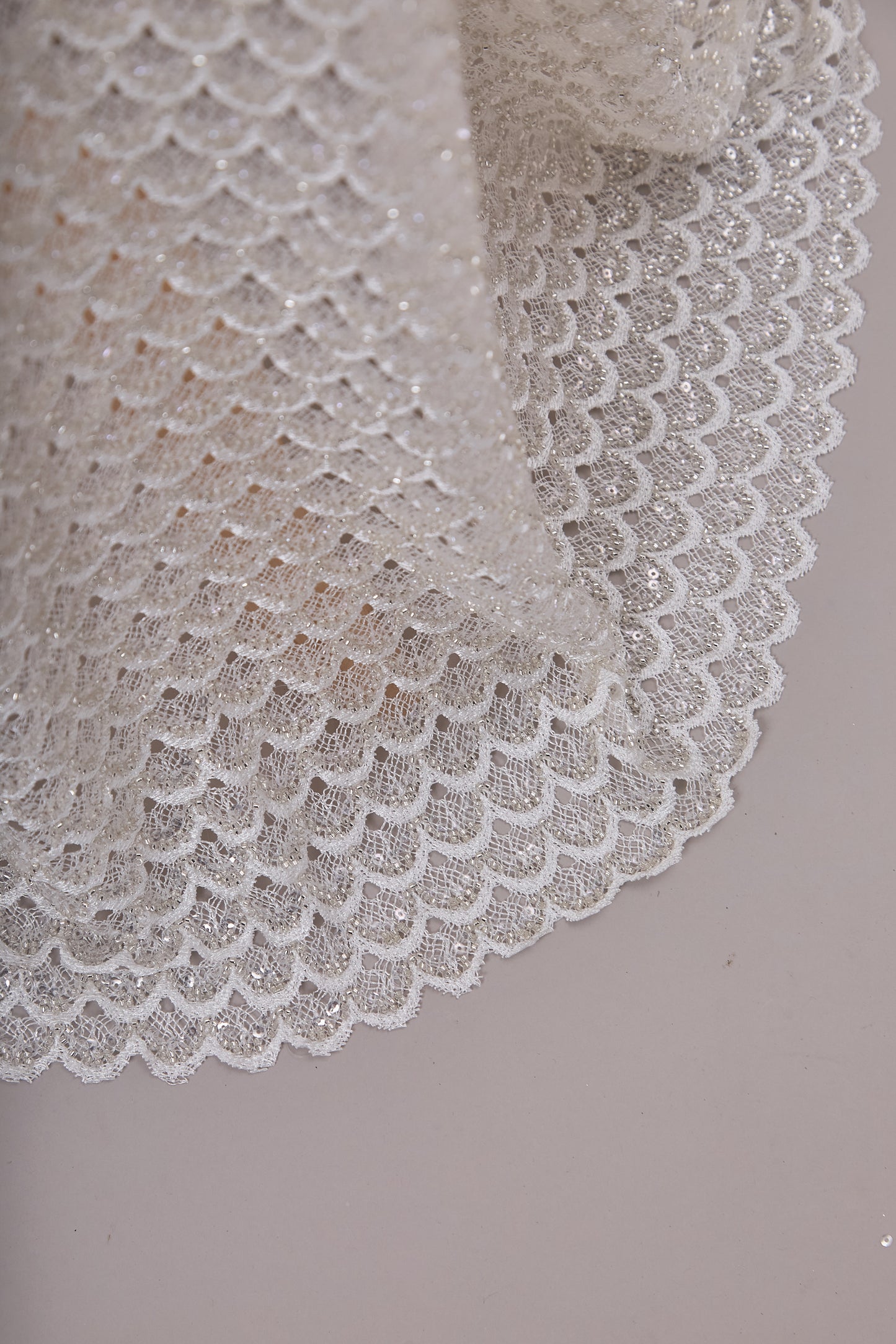 S0661 - Embroidered Tulle with Sequins and Beads