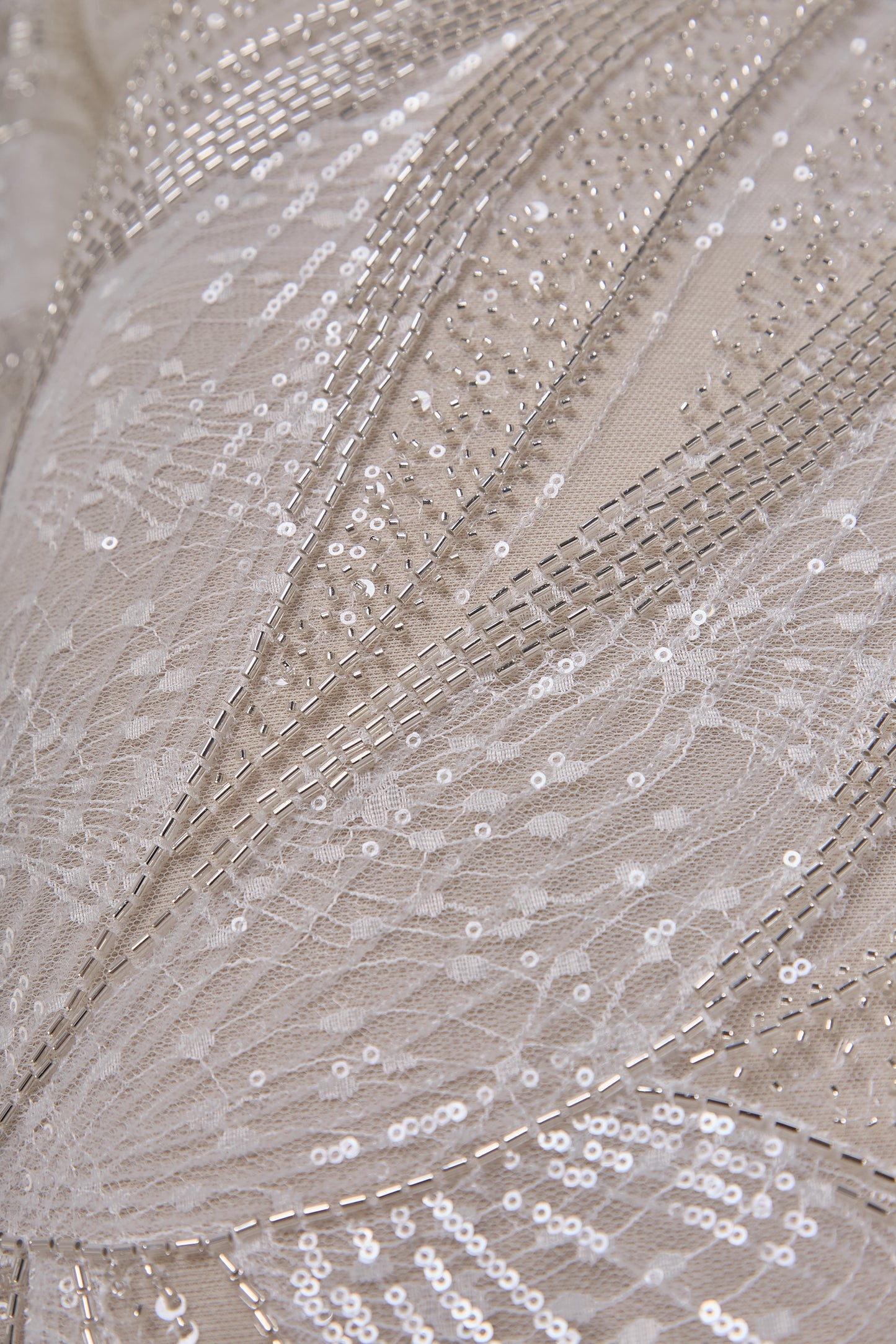 S0673 - Embroidered Tulle with Sequins and Beads