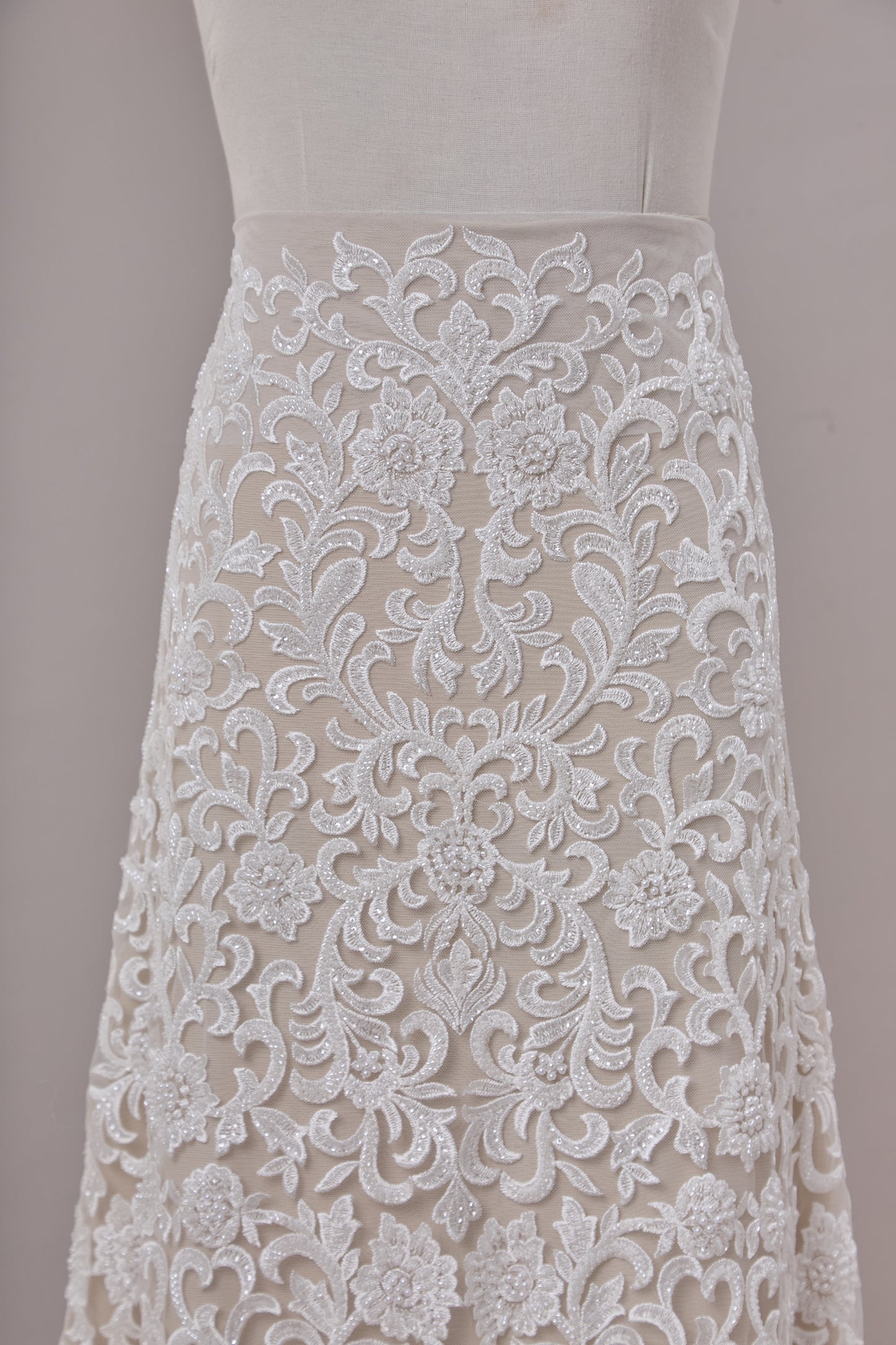 S0660 - Embroidered Tulle with Sequins, Beads and Pearls
