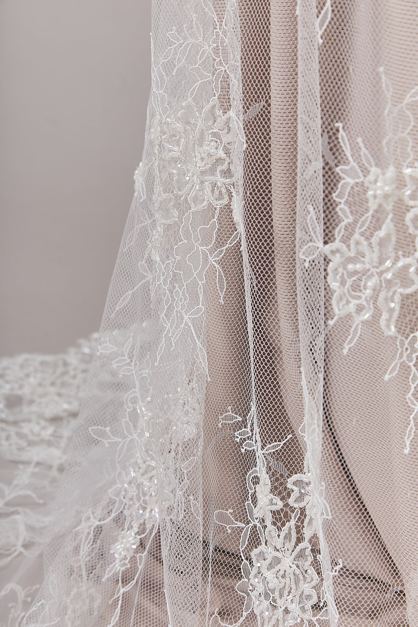 S0624 EMBROIDERED LACE WITH SEQUINS AND BEADS (Sold by cloth)