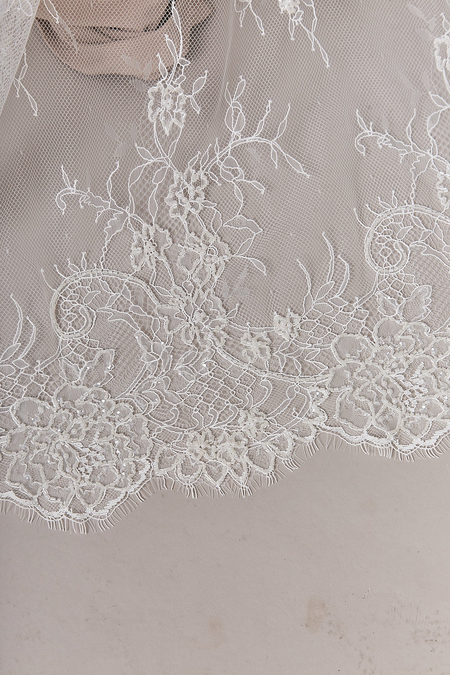 S0624 EMBROIDERED LACE WITH SEQUINS AND BEADS (Sold by cloth)