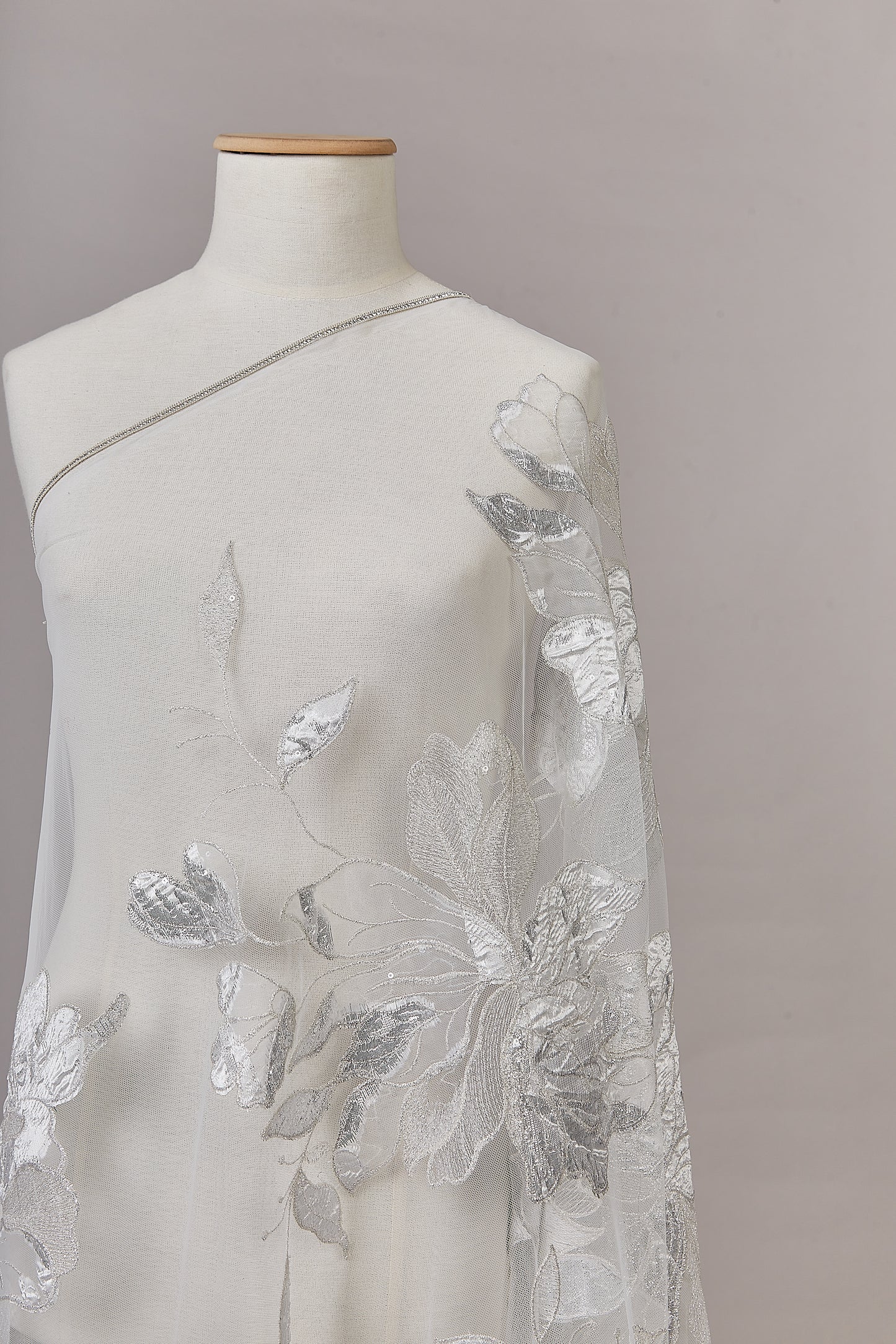 S0629 EMBROIDERED TULLE WITH FLORAL JACQUARD