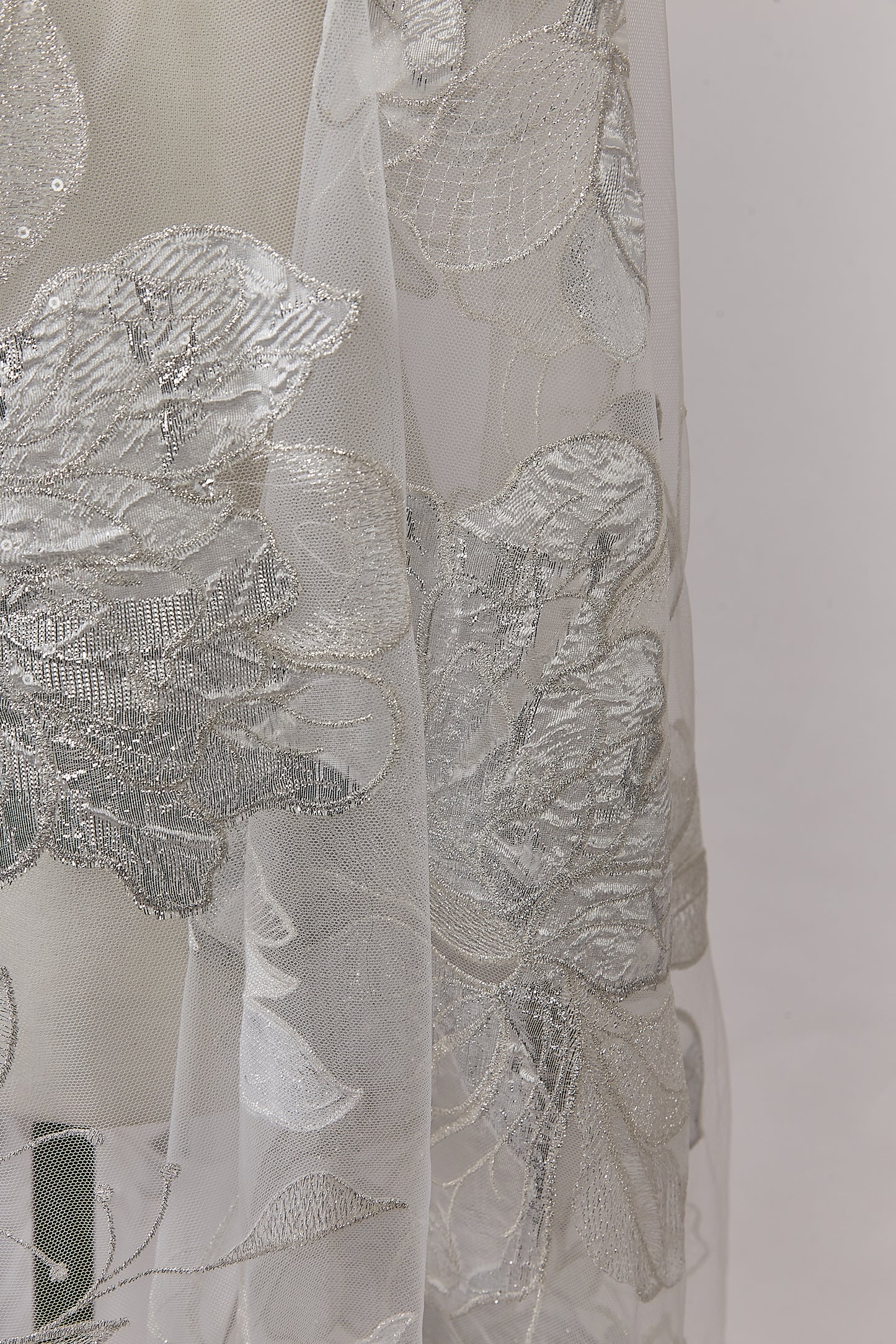 S0629 EMBROIDERED TULLE WITH FLORAL JACQUARD