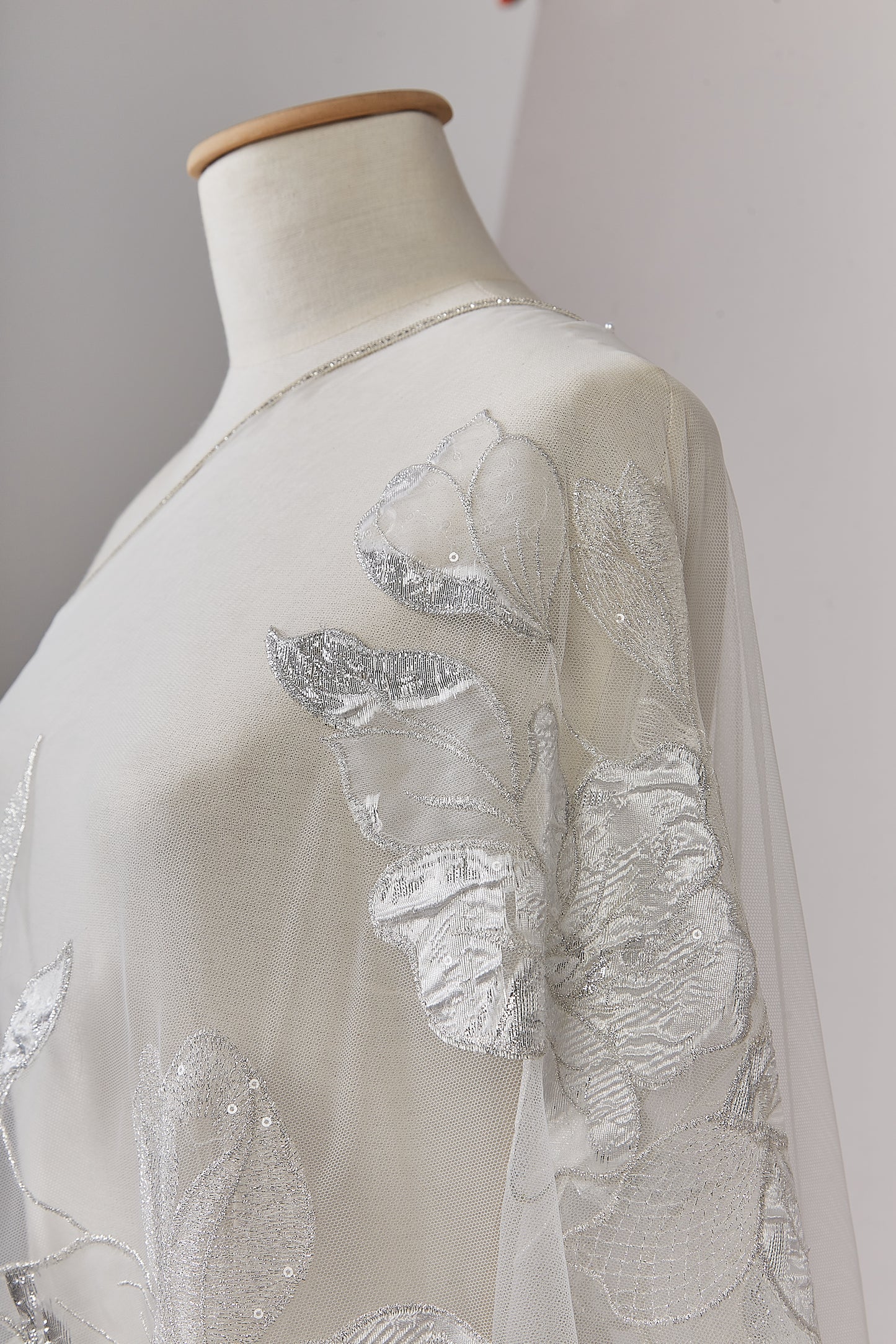 S0629 EMBROIDERED TULLE WITH FLORAL JACQUARD