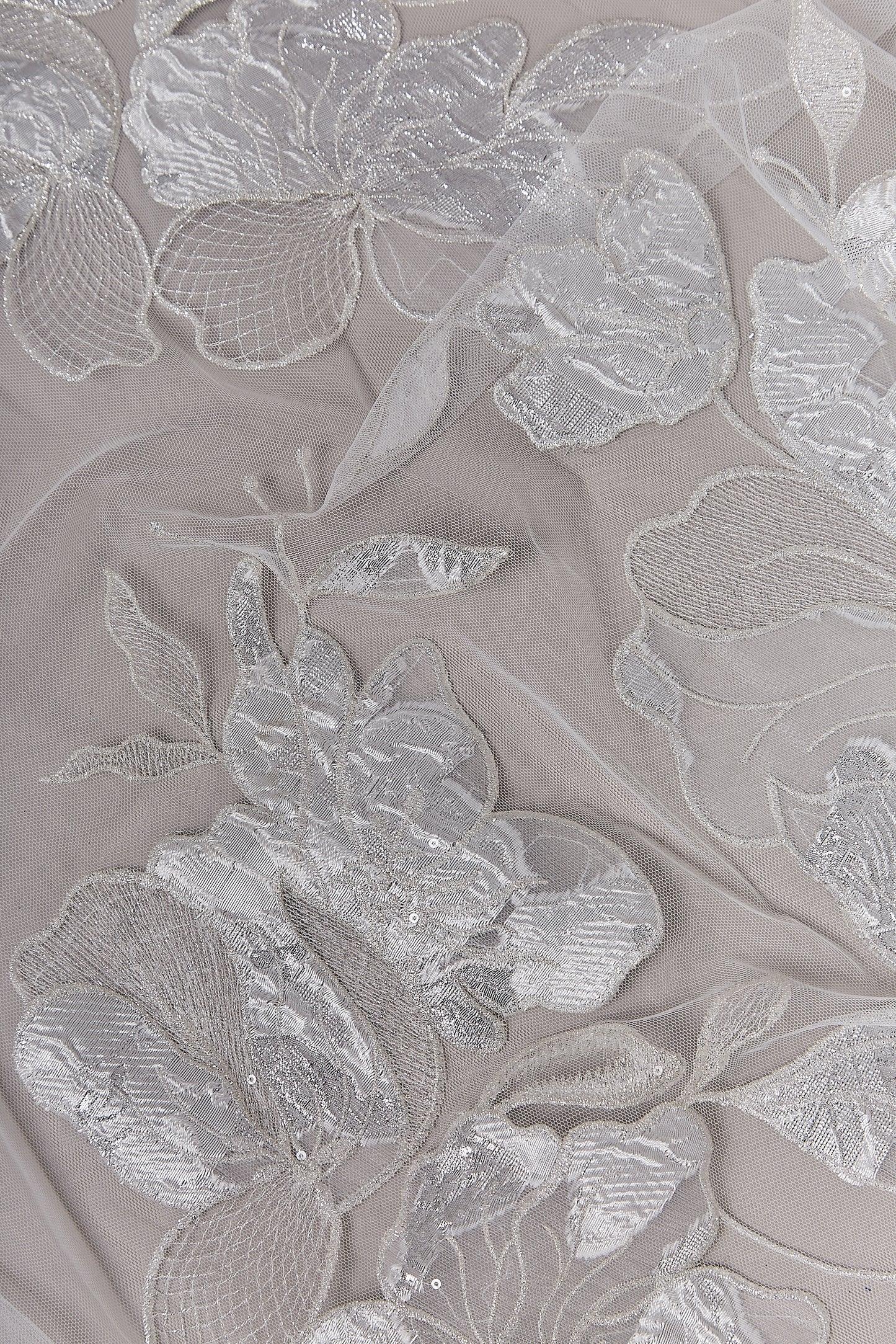 S0629 EMBROIDERED TULLE WITH FLORAL JACQUARD