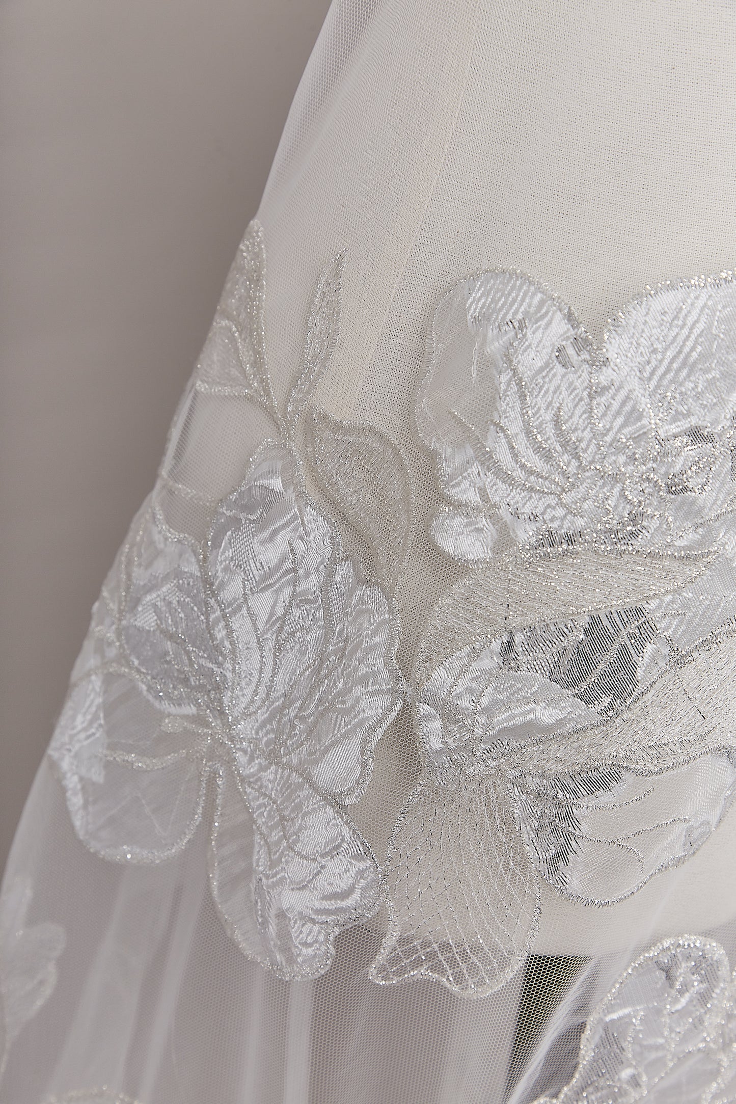 S0629 EMBROIDERED TULLE WITH FLORAL JACQUARD