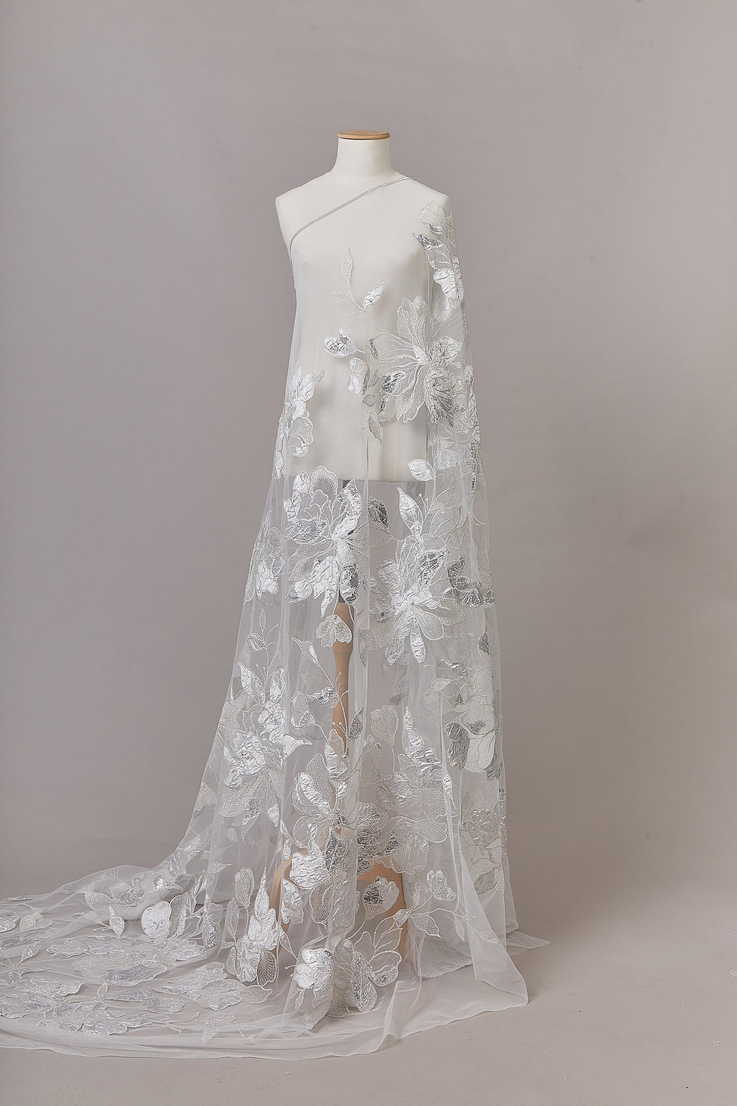 S0629 EMBROIDERED TULLE WITH FLORAL JACQUARD