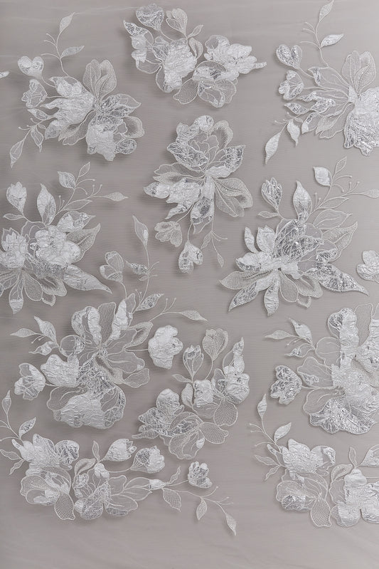 S0629 EMBROIDERED TULLE WITH FLORAL JACQUARD