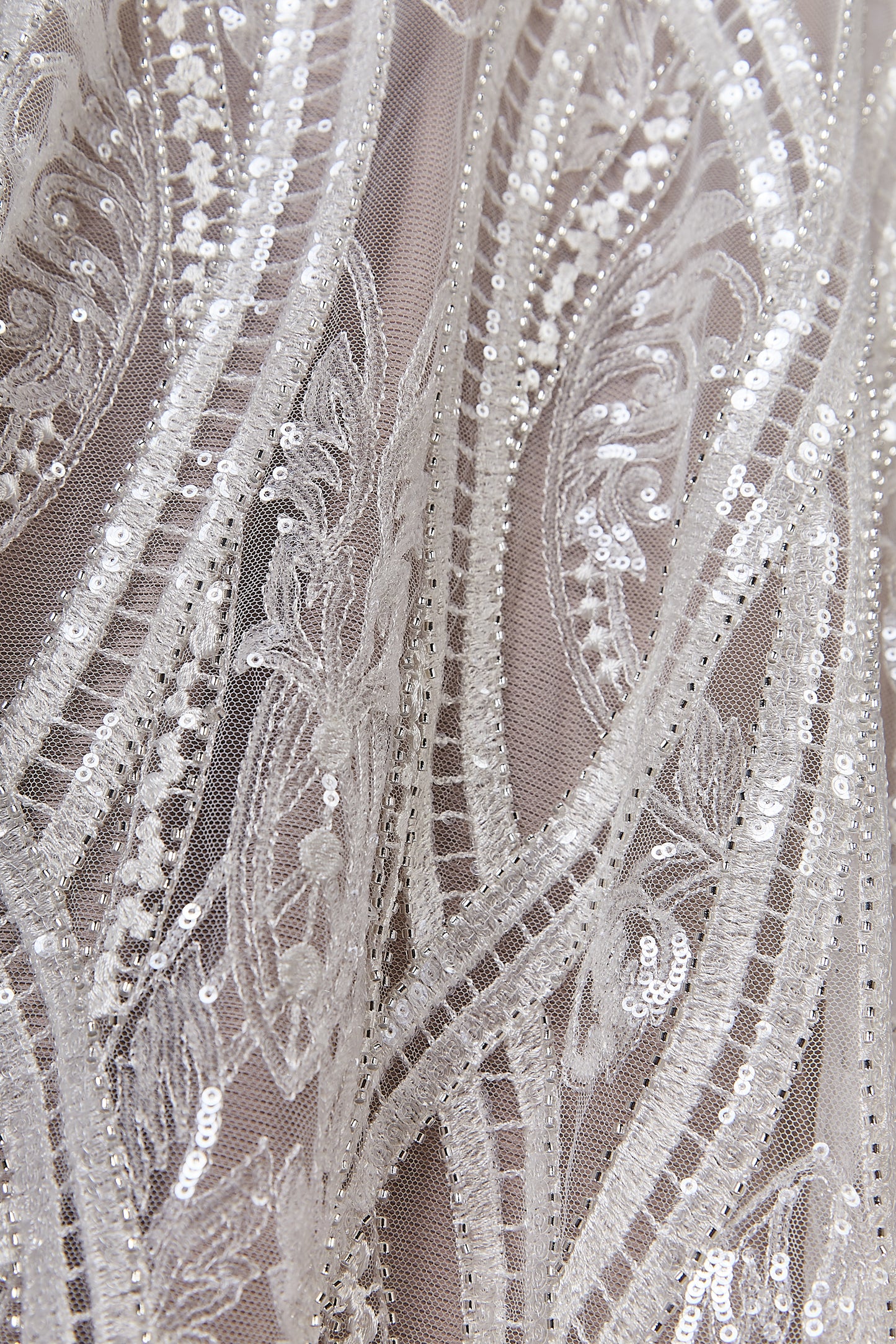 S0632 EMBROIDERED TULLE WITH SEQUINS AND BEADS
