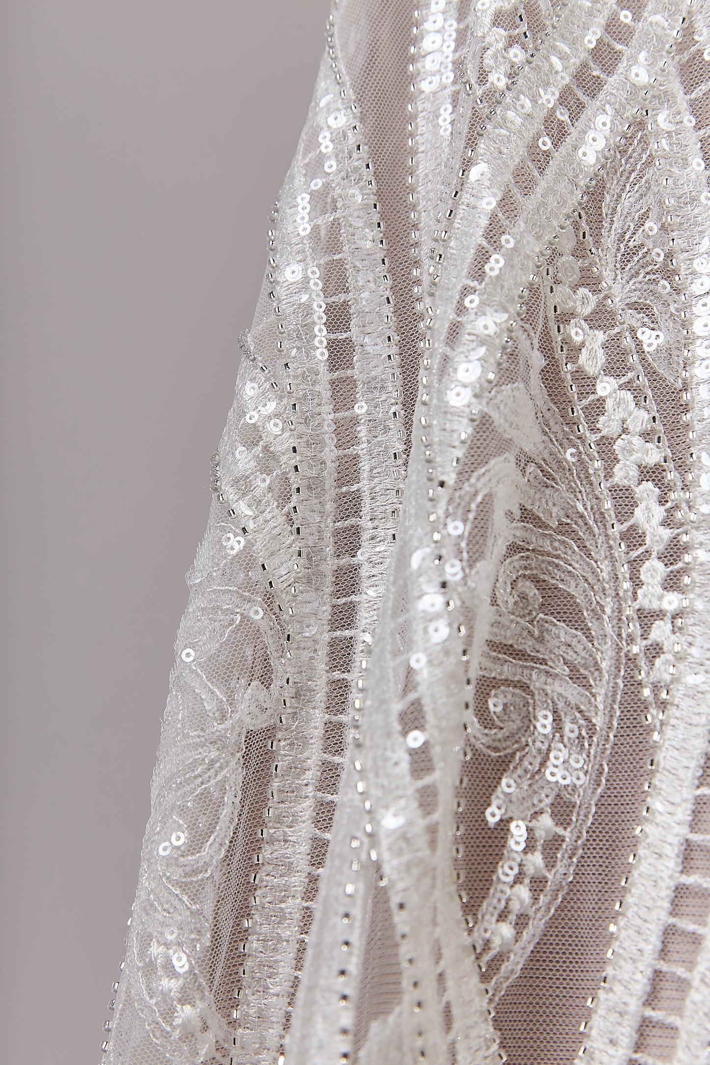 S0632 EMBROIDERED TULLE WITH SEQUINS AND BEADS