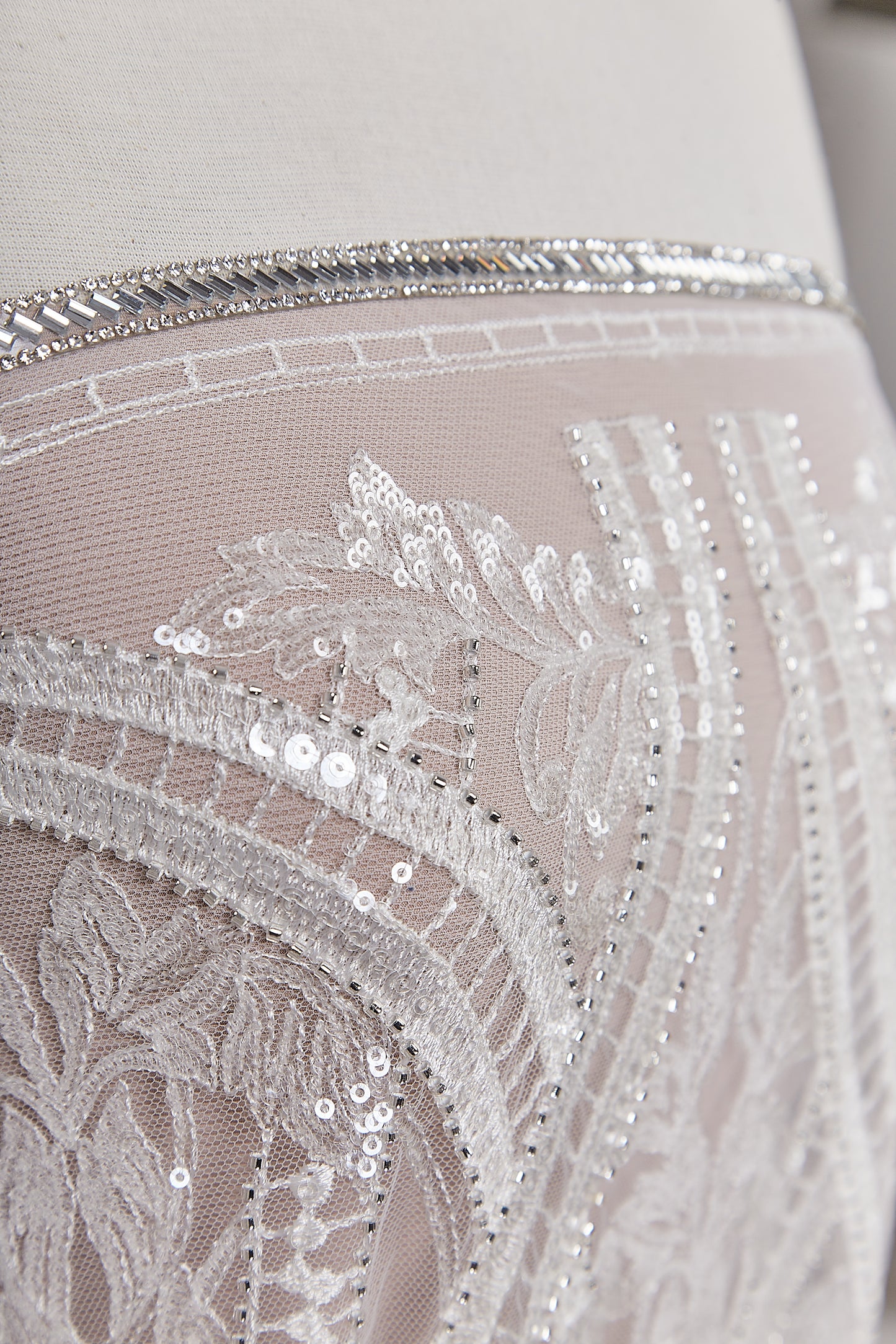 S0632 EMBROIDERED TULLE WITH SEQUINS AND BEADS