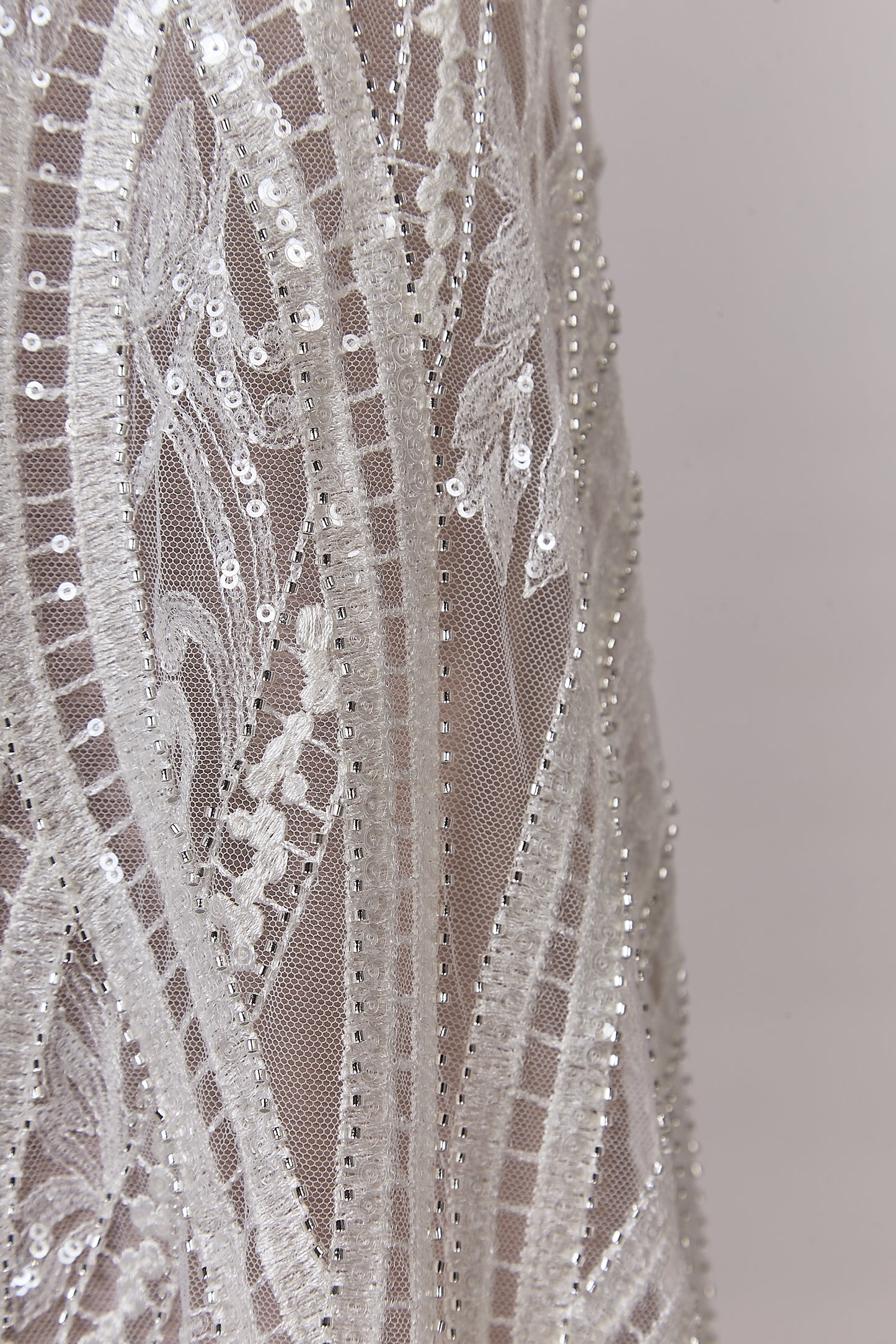S0632 EMBROIDERED TULLE WITH SEQUINS AND BEADS