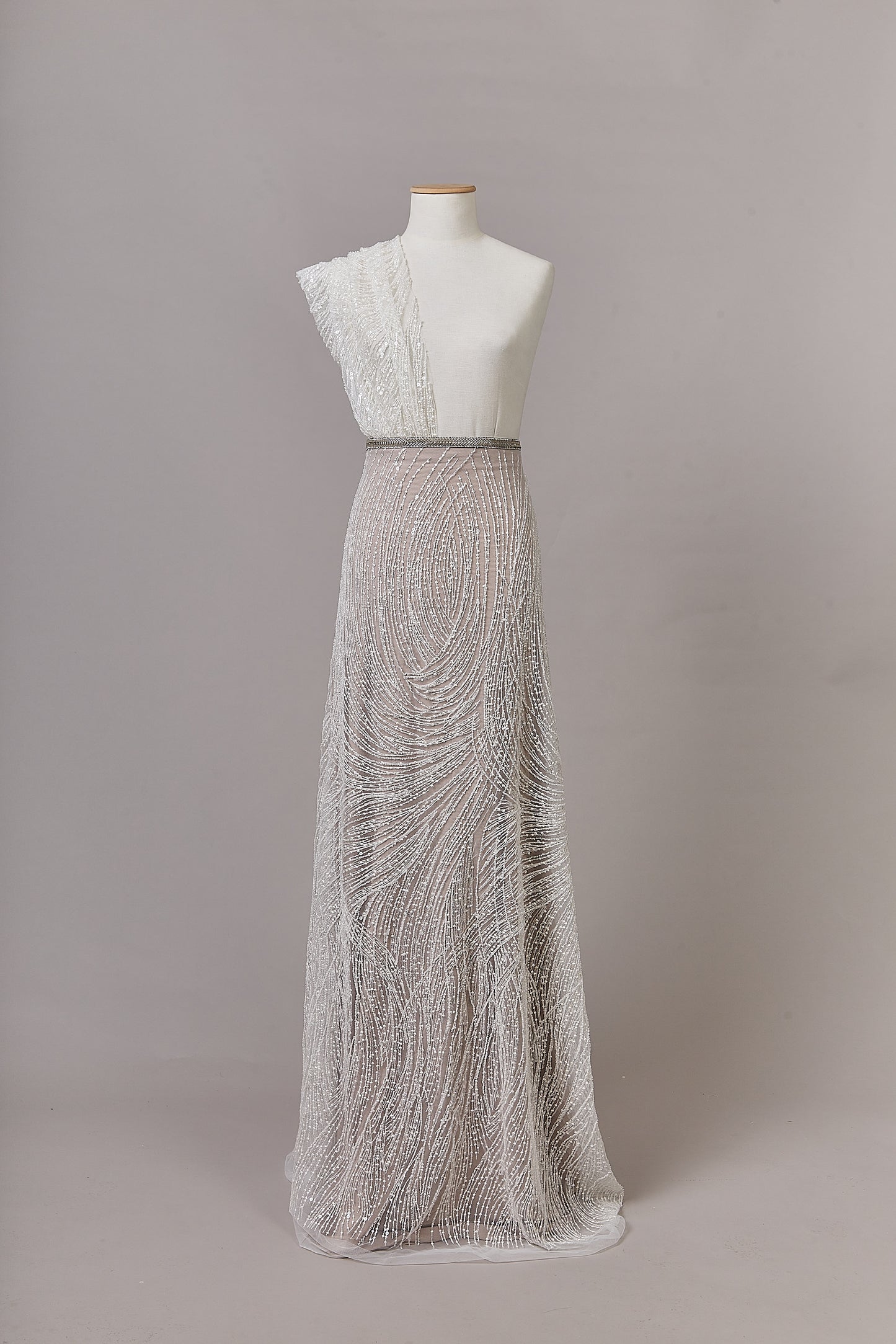 S0641 EMBROIDERED TULLE WITH SEQUINS AND BEADS