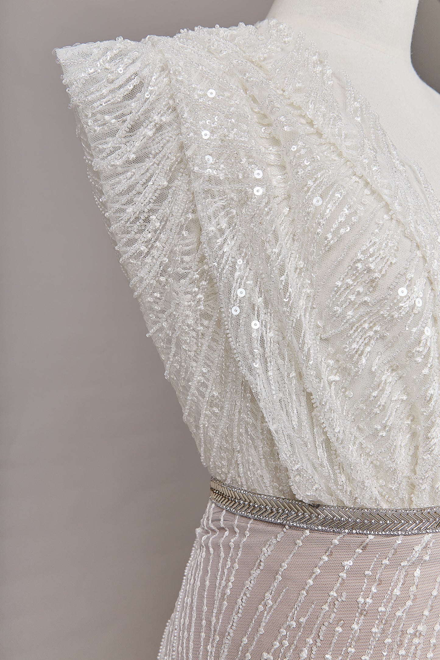 S0641 EMBROIDERED TULLE WITH SEQUINS AND BEADS