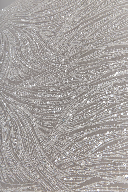S0641 EMBROIDERED TULLE WITH SEQUINS AND BEADS