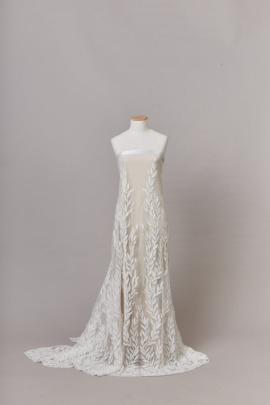 S0642 EMBROIDERED TULLE WITH SEQUINS AND BEADS