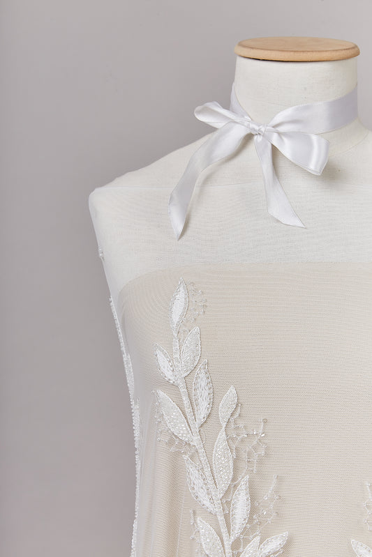 S0642 EMBROIDERED TULLE WITH SEQUINS AND BEADS