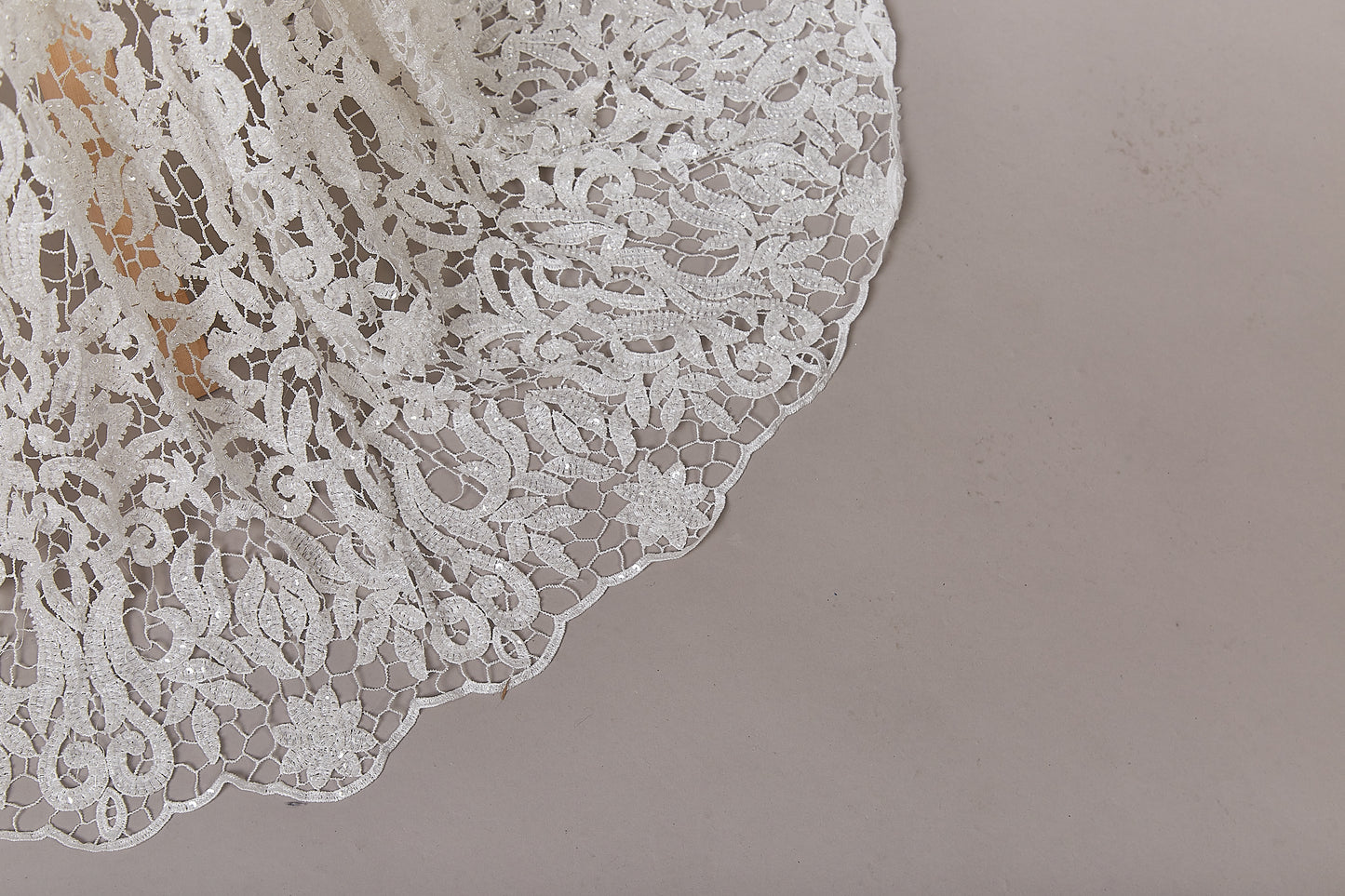 S0644 EMBROIDERED GUIPURE WITH BEADS
