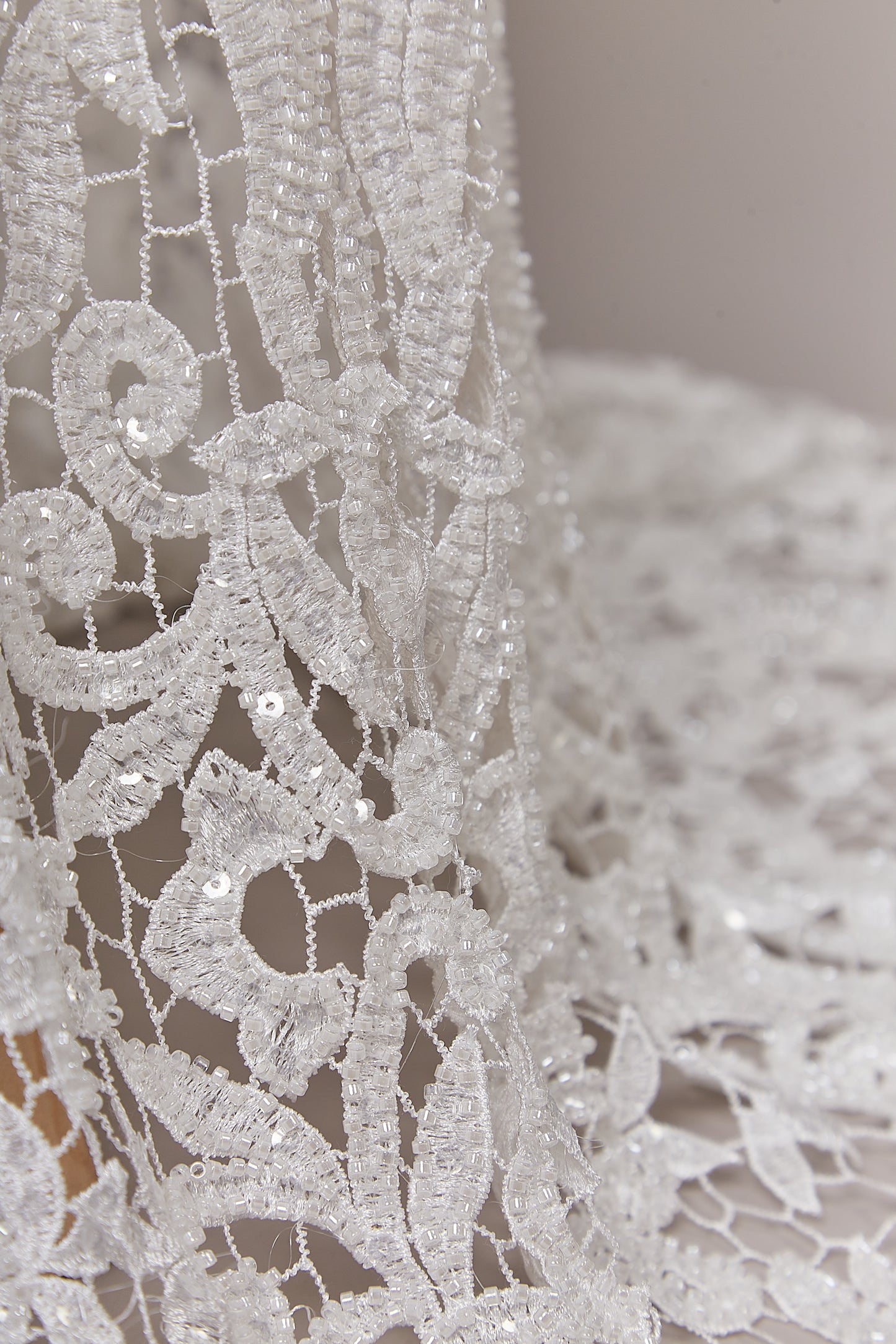 S0644 EMBROIDERED GUIPURE WITH BEADS