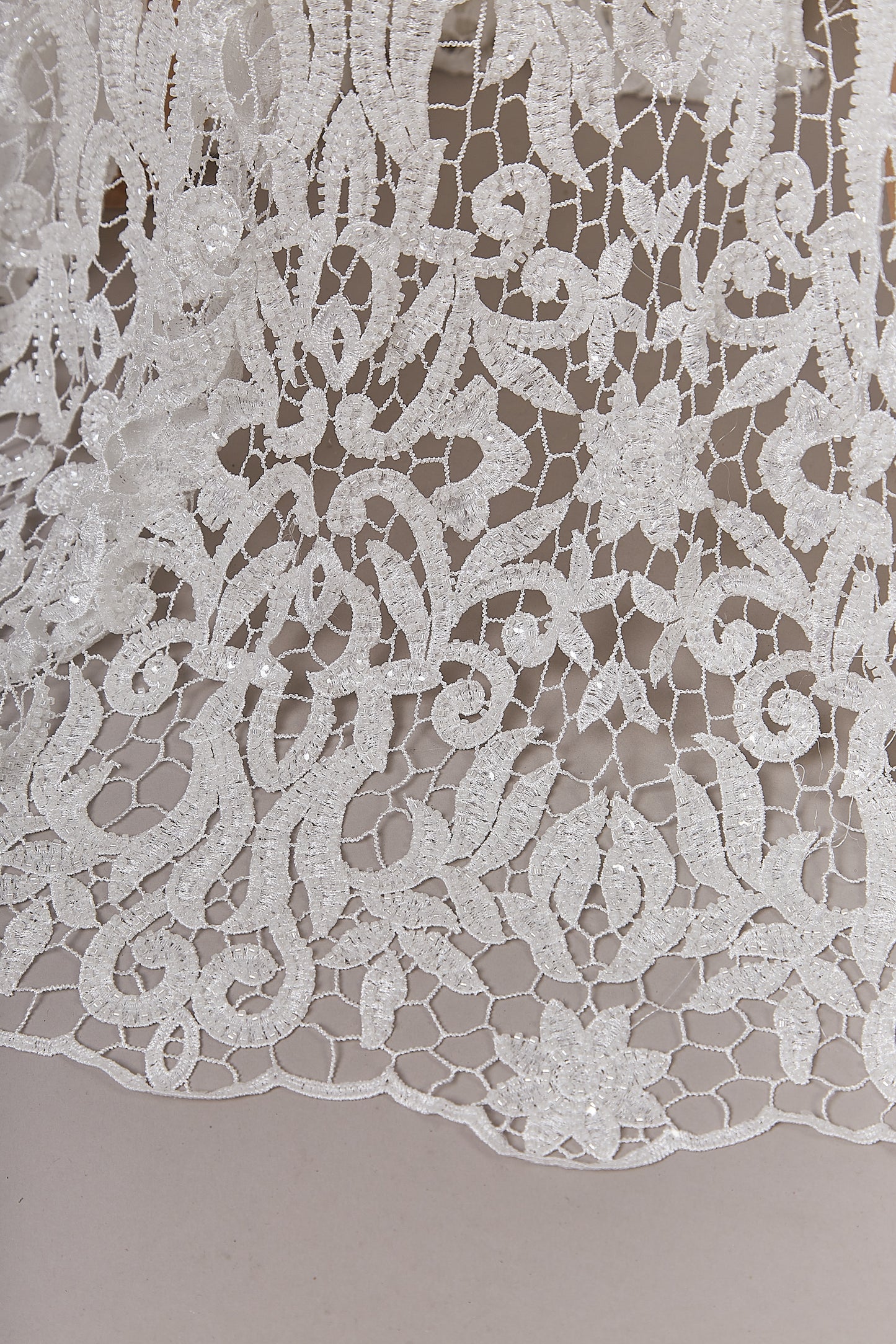 S0644 EMBROIDERED GUIPURE WITH BEADS