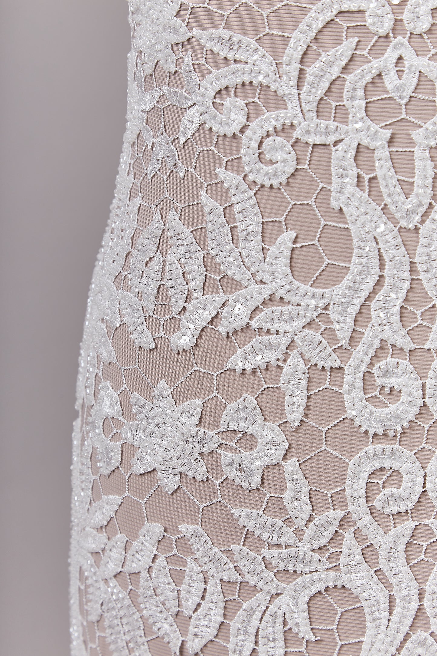 S0644 EMBROIDERED GUIPURE WITH BEADS