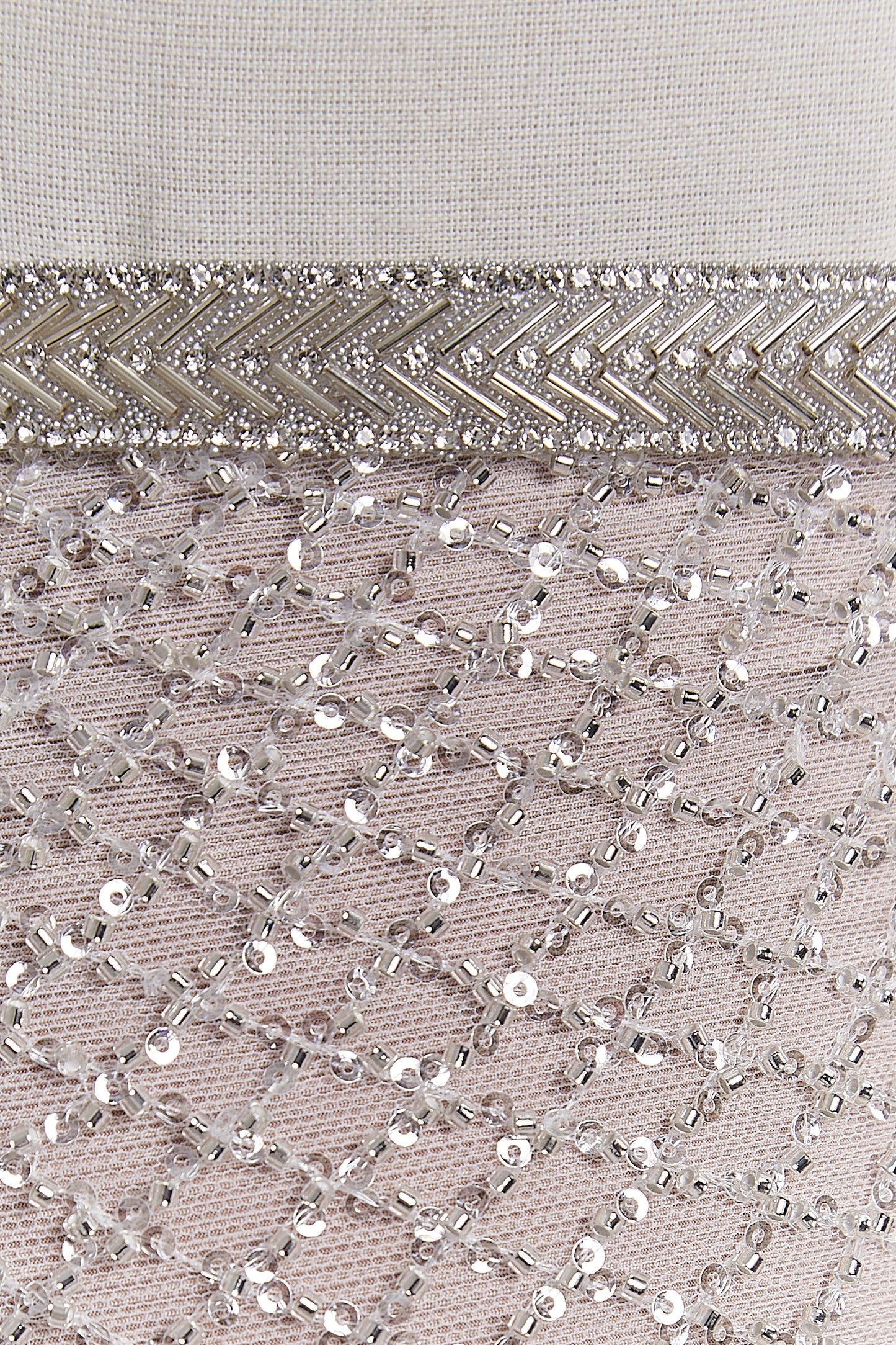 S0645 SILVER BEADED TULLE