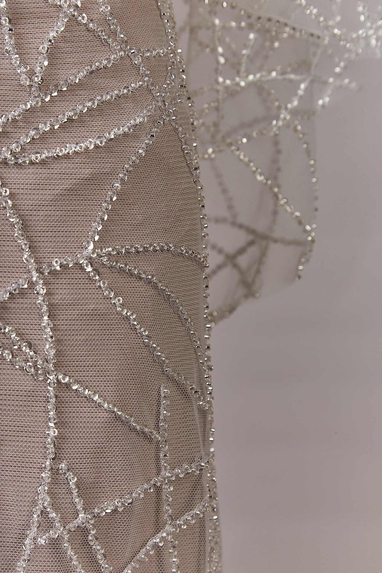 S0646 SILVER BEADED TULLE