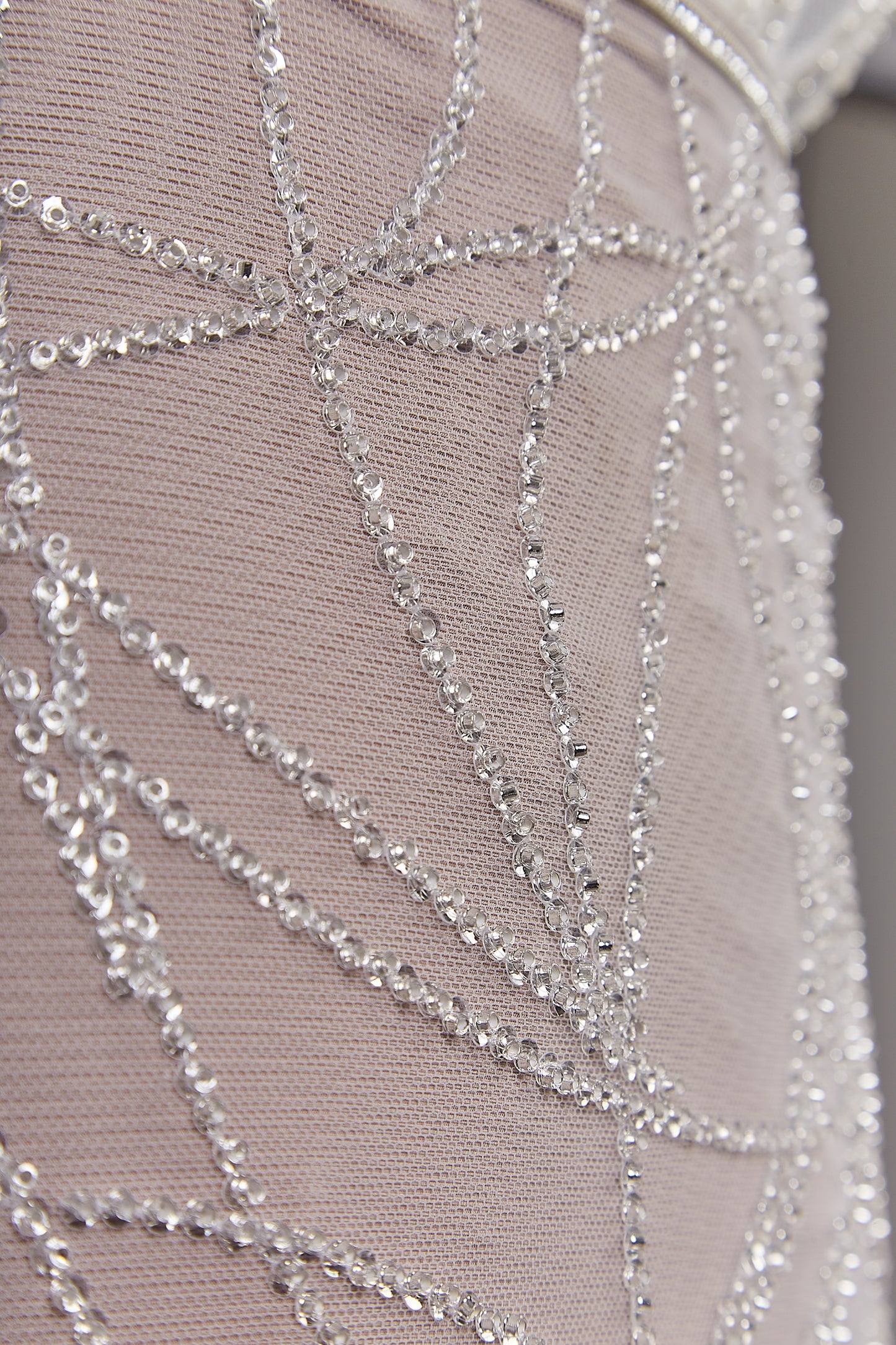 S0646 SILVER BEADED TULLE