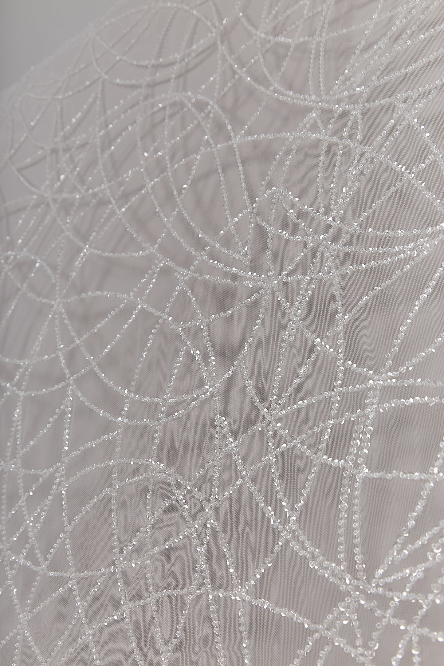 S0646 OFF WHITE BEADED TULLE