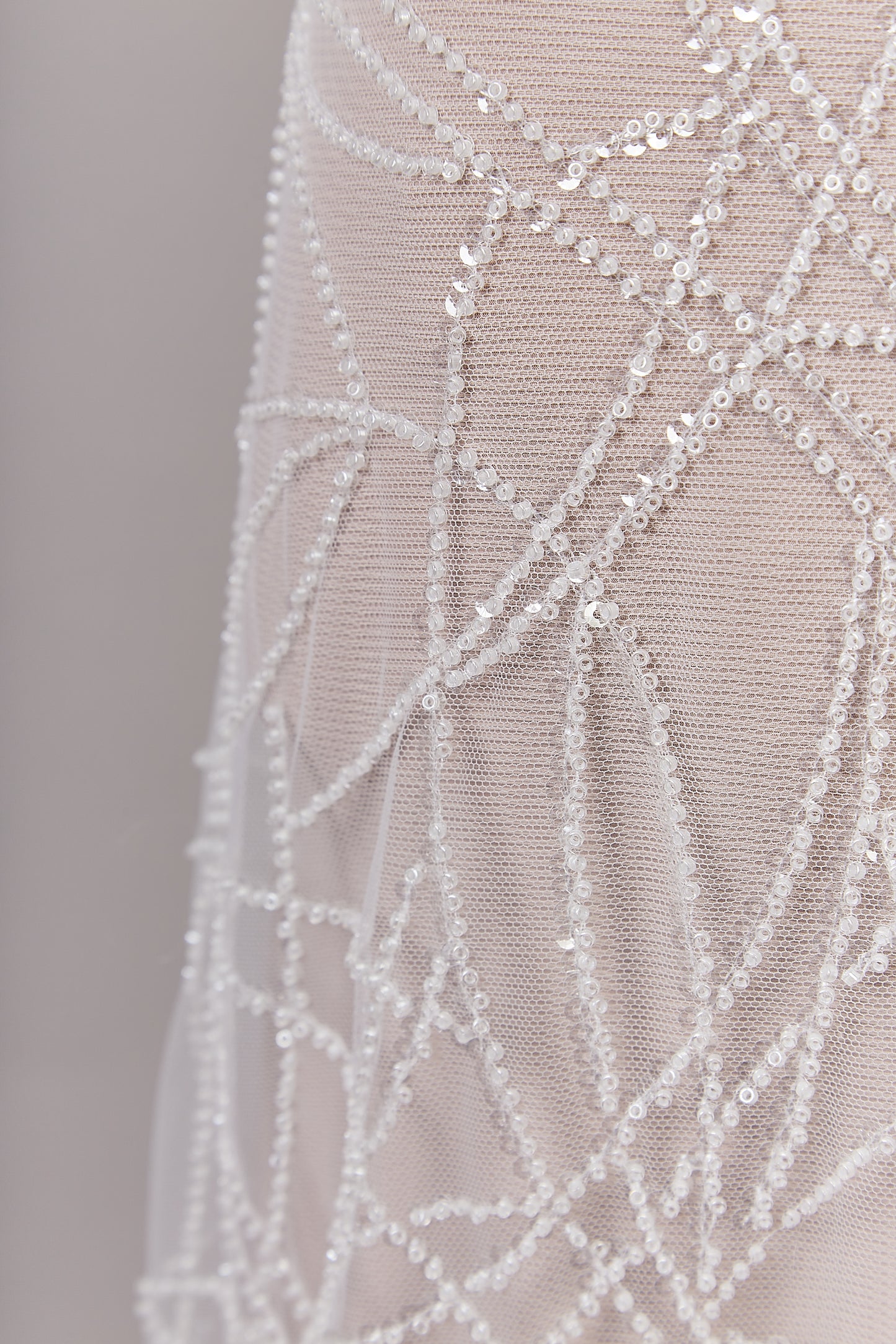 S0646 OFF WHITE BEADED TULLE