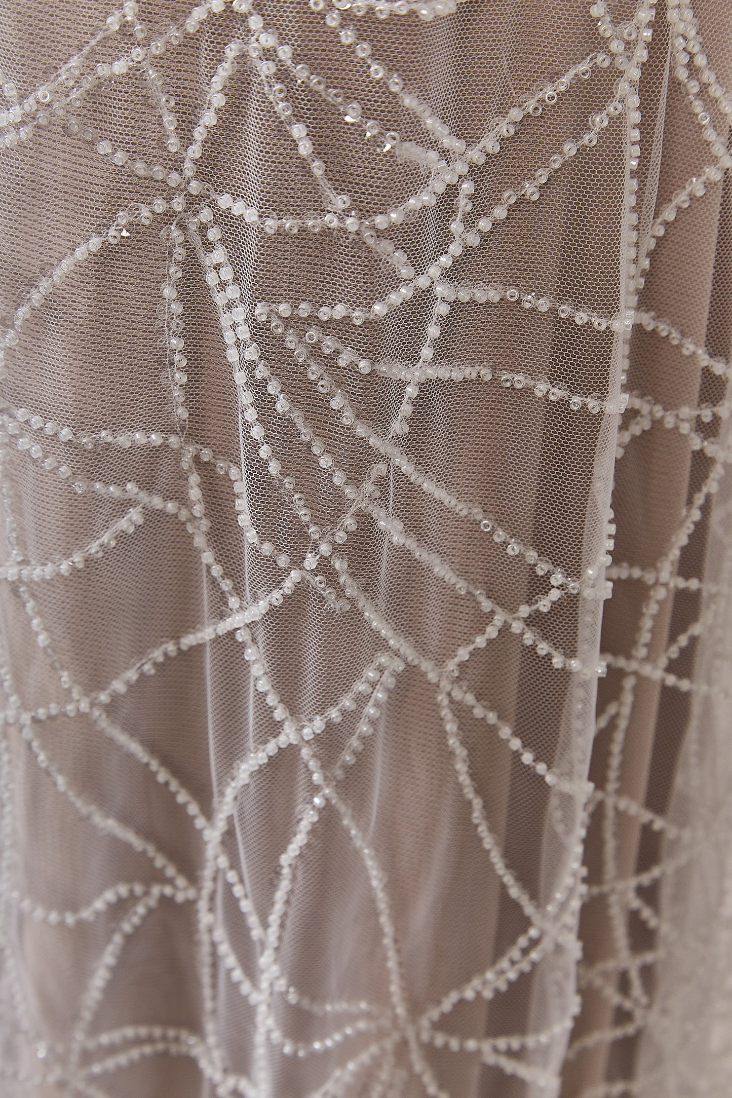 S0646 OFF WHITE BEADED TULLE