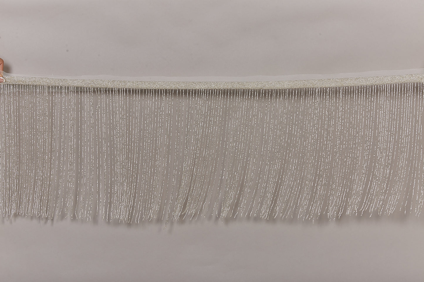 S0647 SILVER BEADED FRINGE TRIM