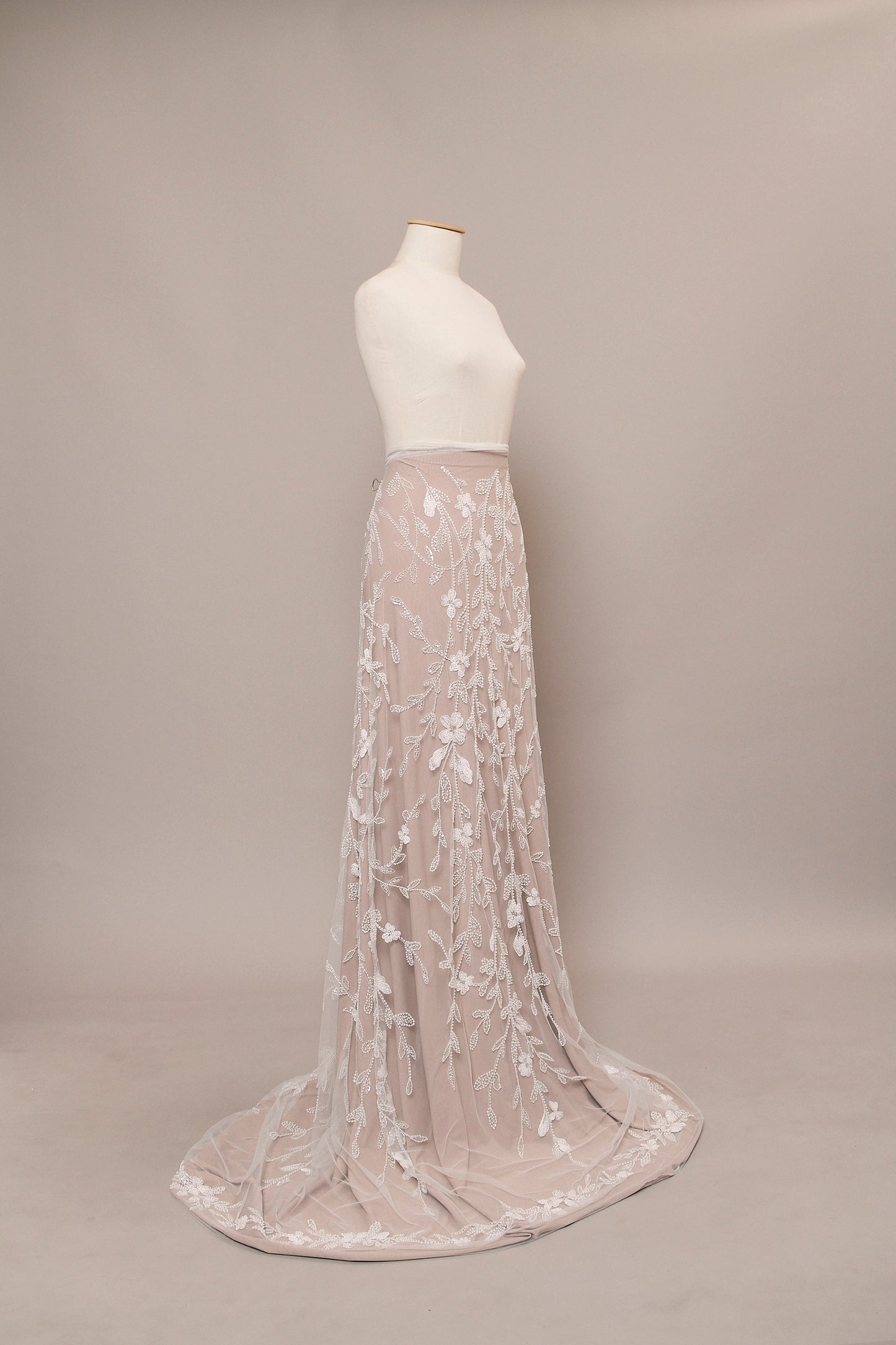 S0538 EMBROIDERED TULLE WITH SEQUINS AND BEADS