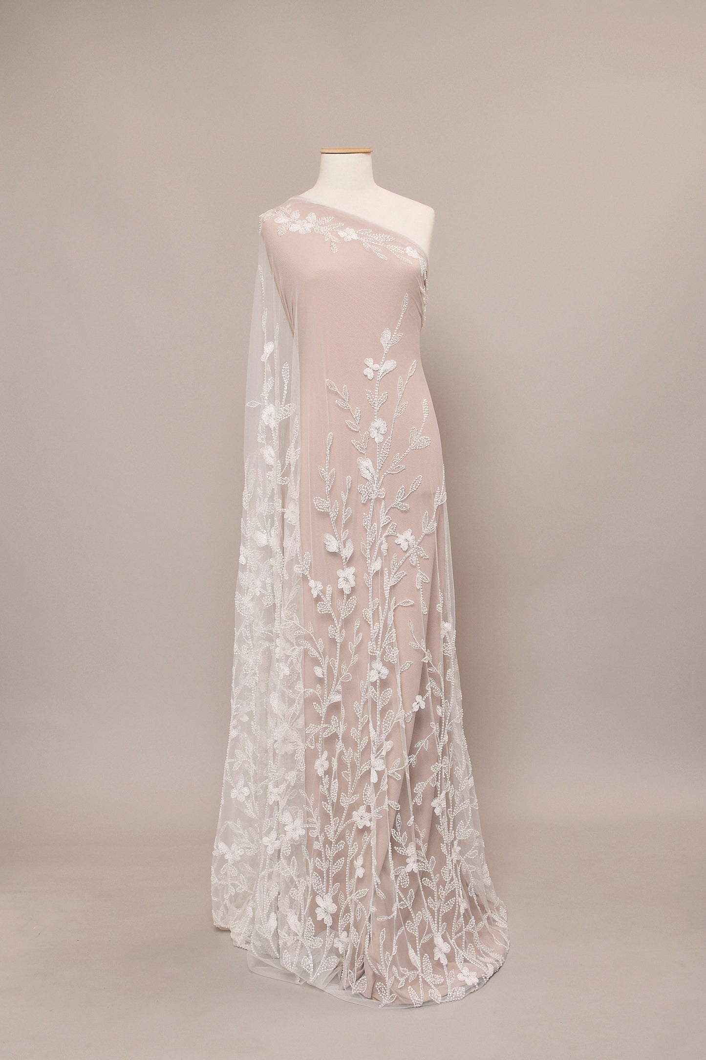 S0538 EMBROIDERED TULLE WITH SEQUINS AND BEADS