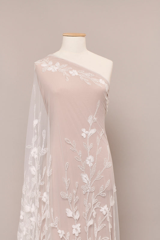 S0538 EMBROIDERED TULLE WITH SEQUINS AND BEADS