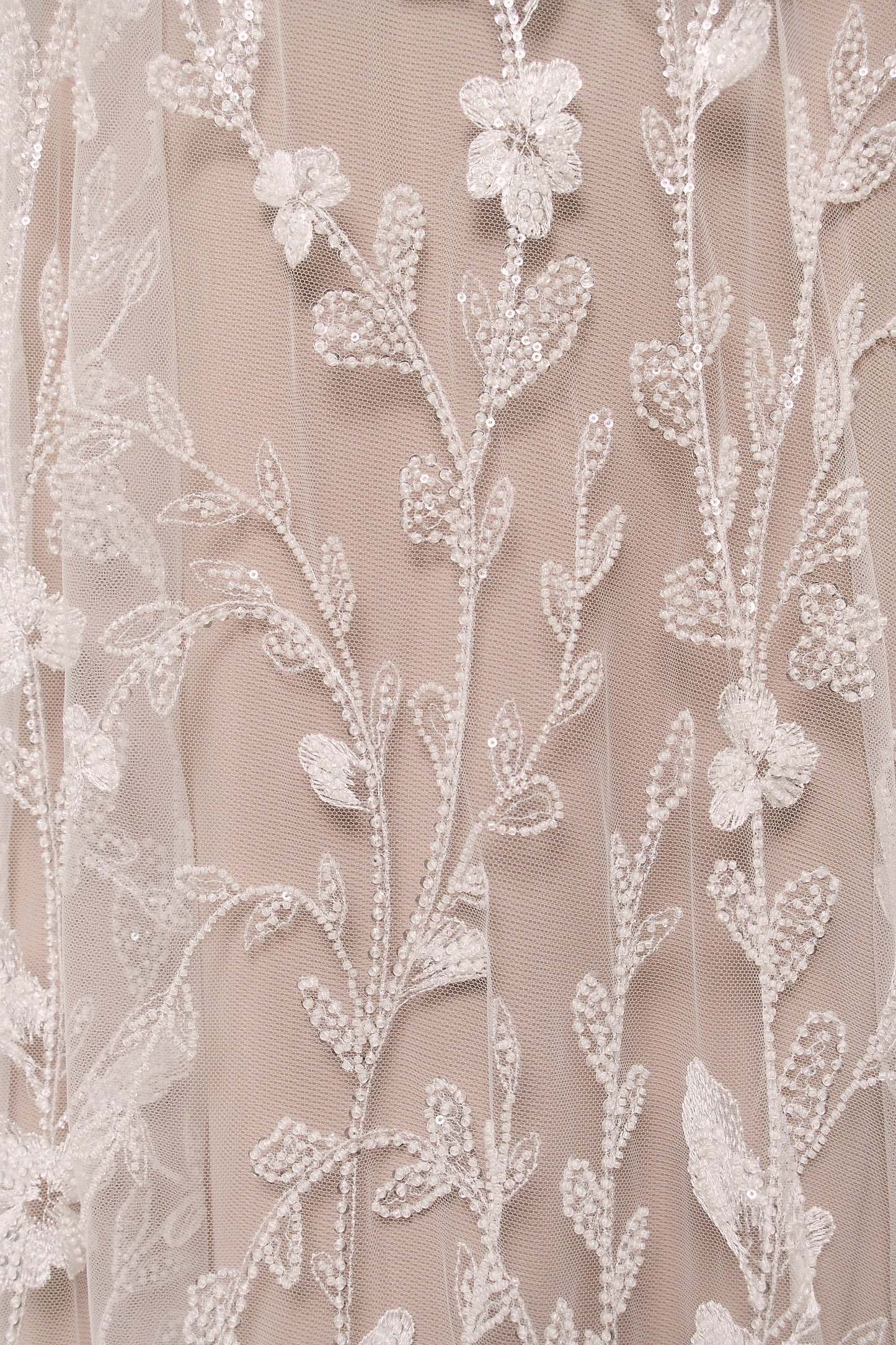 S0538 EMBROIDERED TULLE WITH SEQUINS AND BEADS