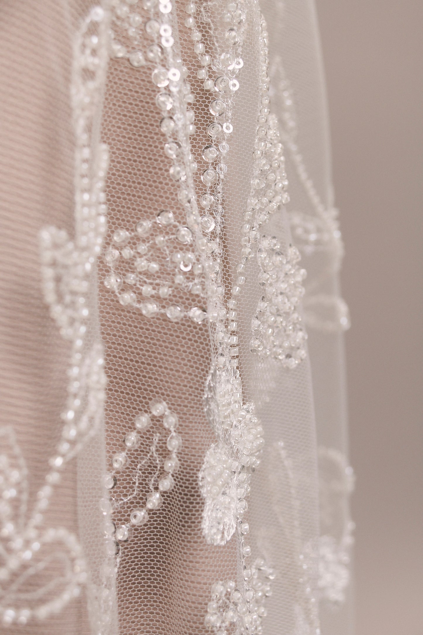 S0538 EMBROIDERED TULLE WITH SEQUINS AND BEADS