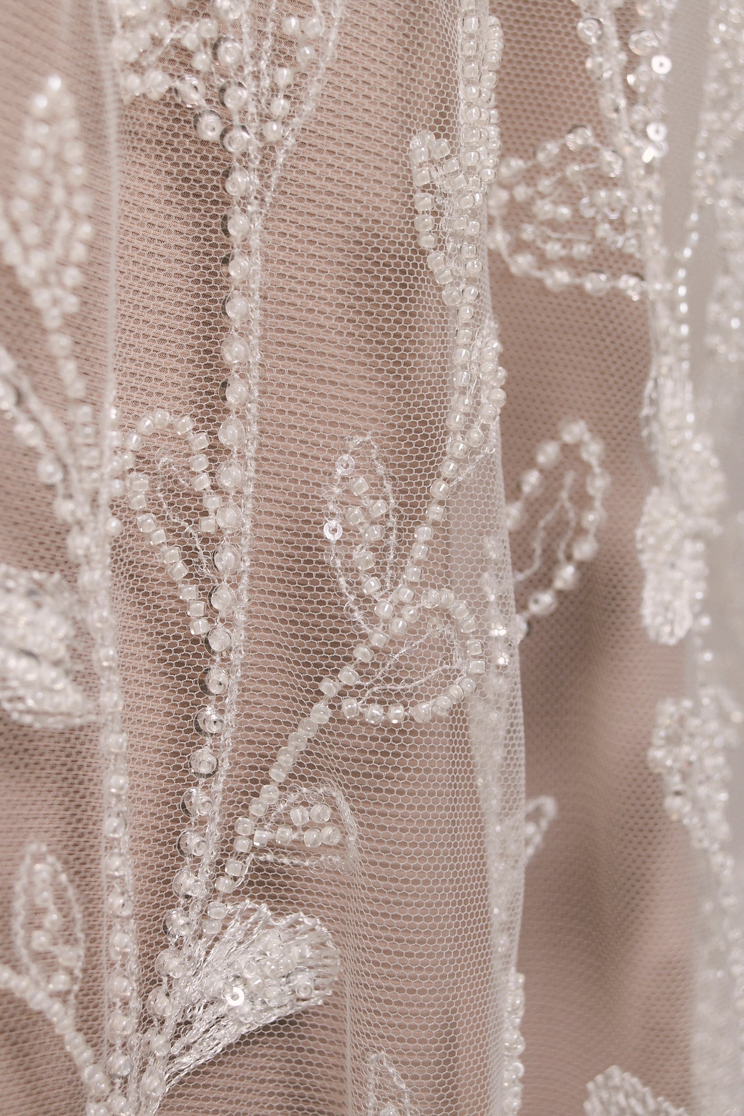 S0538 EMBROIDERED TULLE WITH SEQUINS AND BEADS