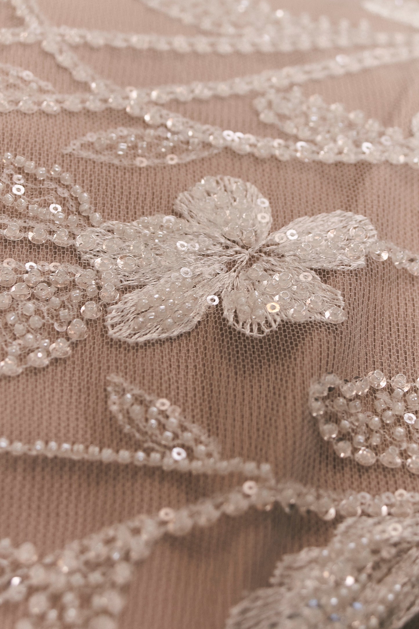 S0538 EMBROIDERED TULLE WITH SEQUINS AND BEADS