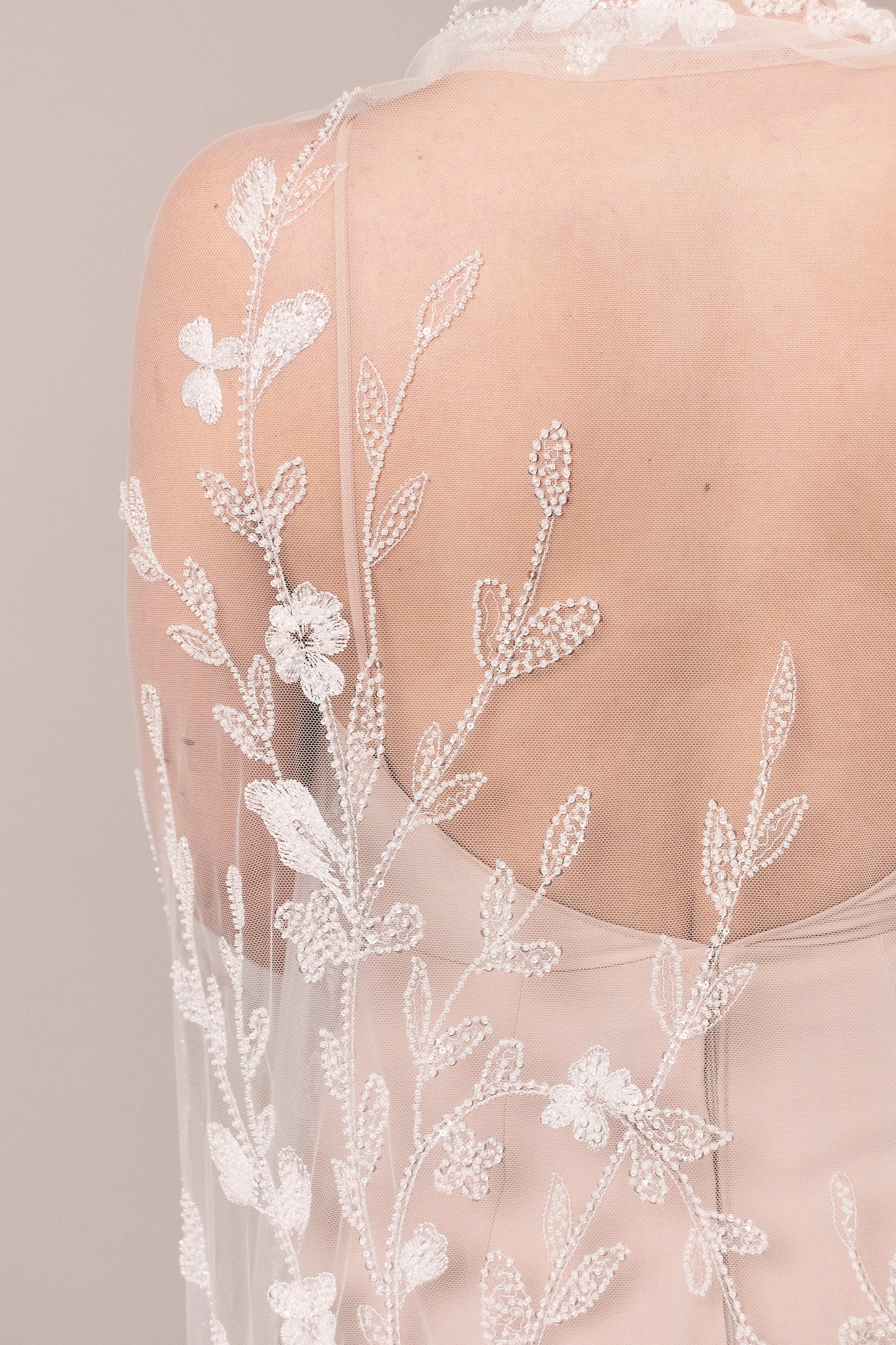 S0538 EMBROIDERED TULLE WITH SEQUINS AND BEADS