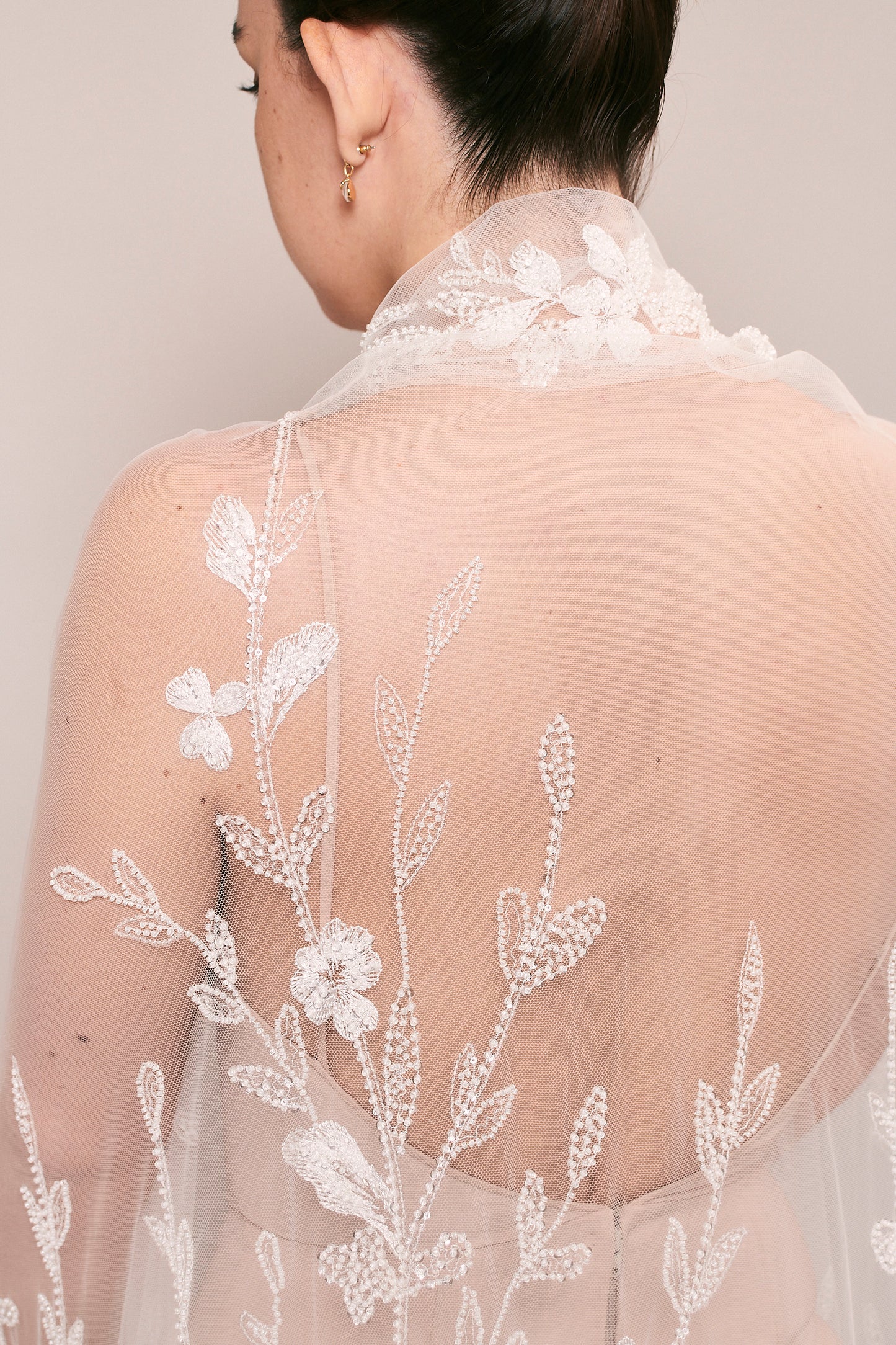 S0538 EMBROIDERED TULLE WITH SEQUINS AND BEADS